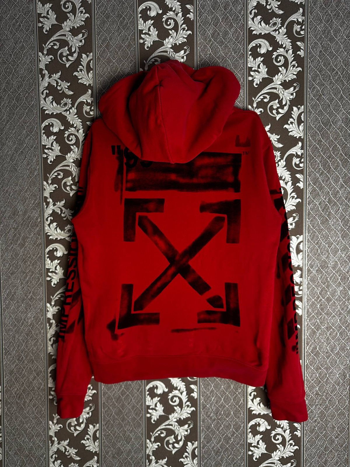 Off-White Off-White Red Spray Hoodie Virgil Abloh Portugal Size US M / EU 48-50 / 2 - 1 Thumbnail