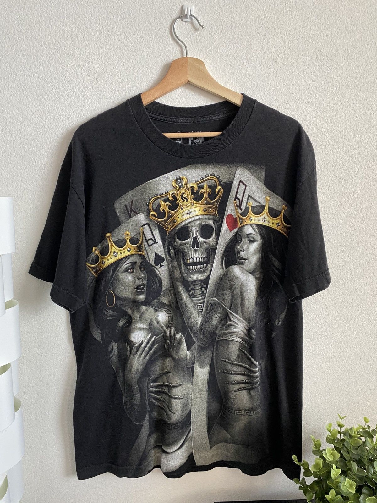 Affliction 00s Skull Grunge Girl Tee Size US L / EU 52-54 / 3 - 1 Thumbnail