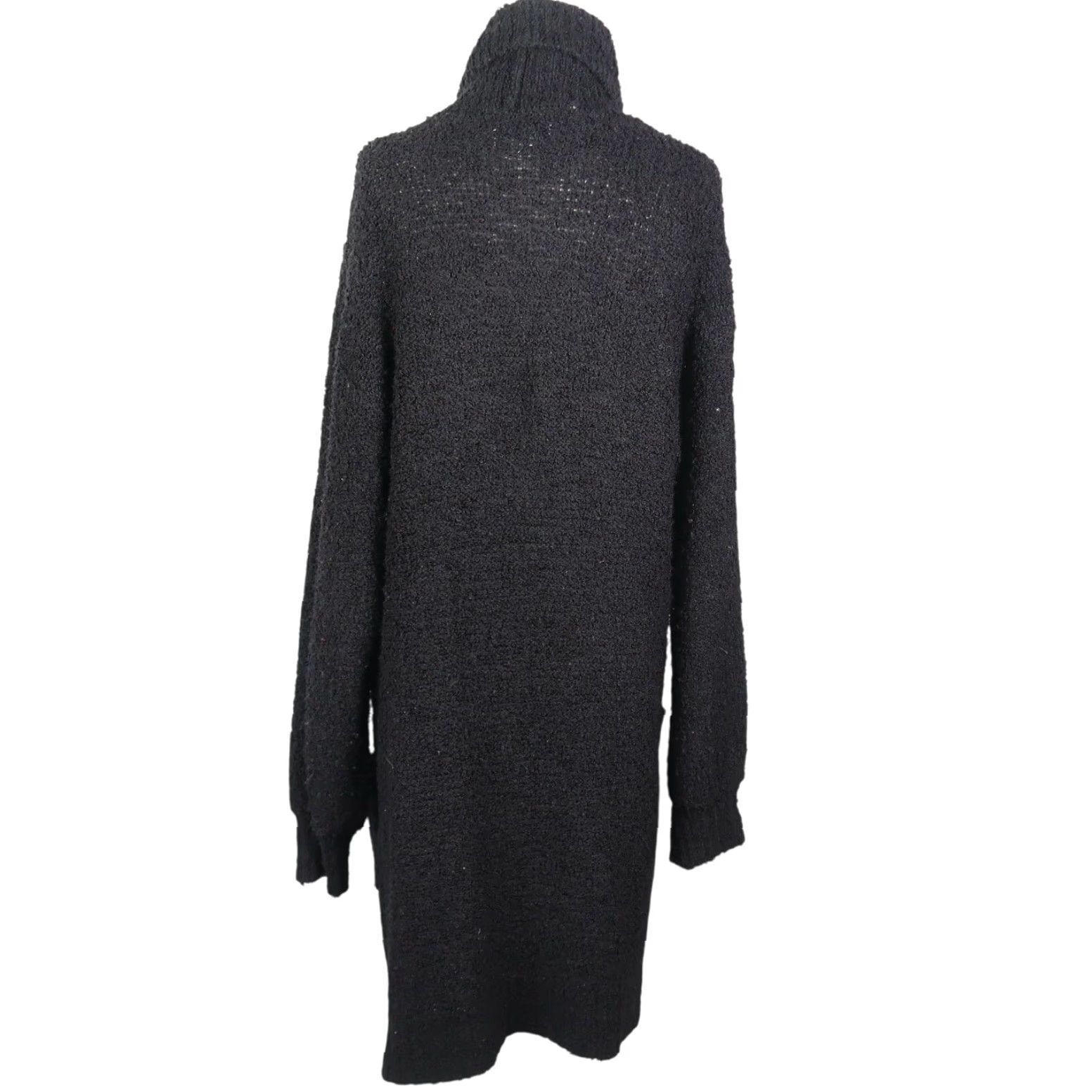 Vintage VINTAGE 90s STYLE Black Chunky Loop Knit Long Duster Cardigan Sweater Women S Regular Long Sleeve Knit Acrylic Size S / US 4 / IT 40 - 4 Thumbnail