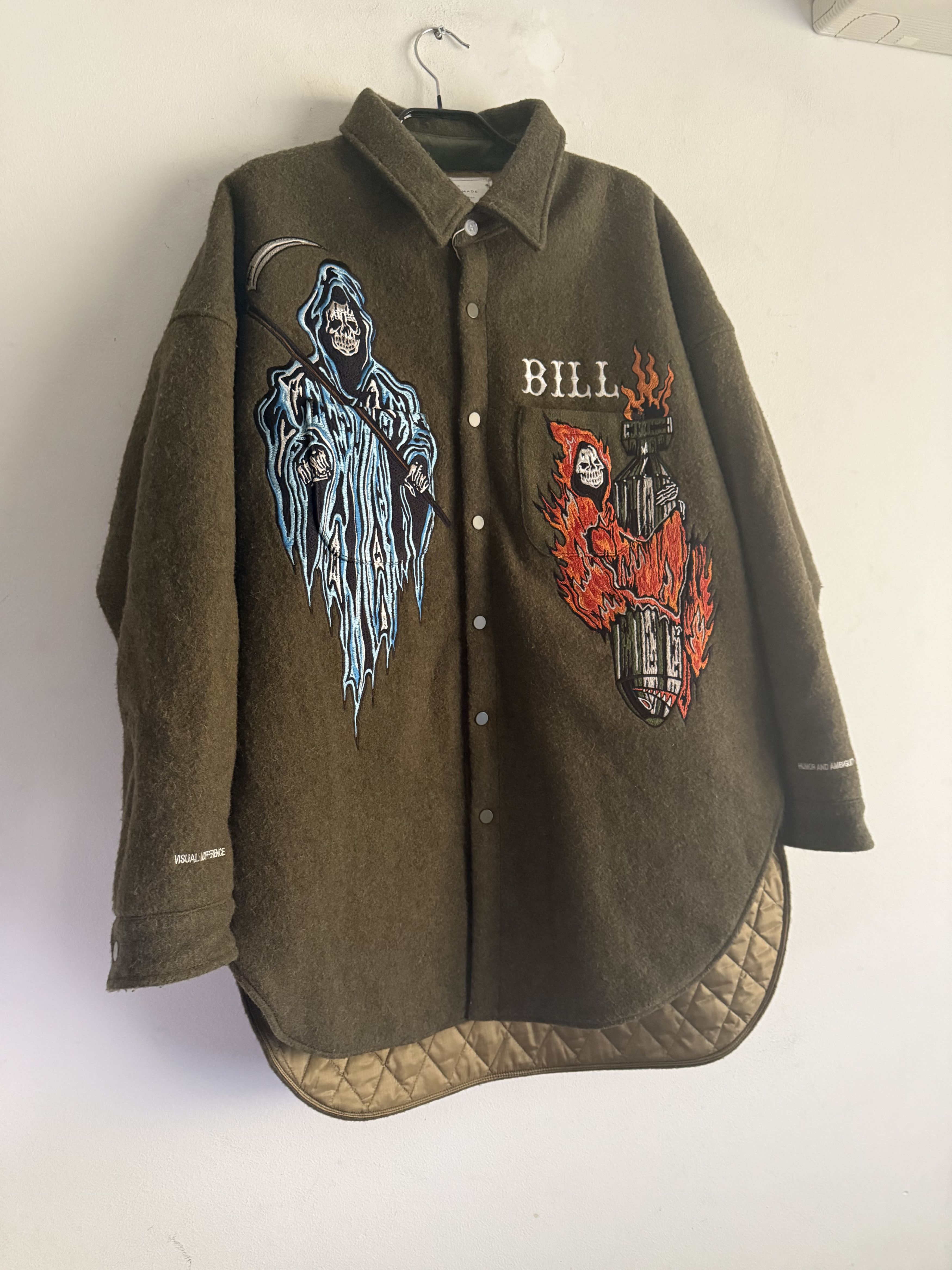 READYMADE Embroidered Boiled Wool Quilted Overshirt Size US M / EU 48-50 / 2 - 4 Thumbnail