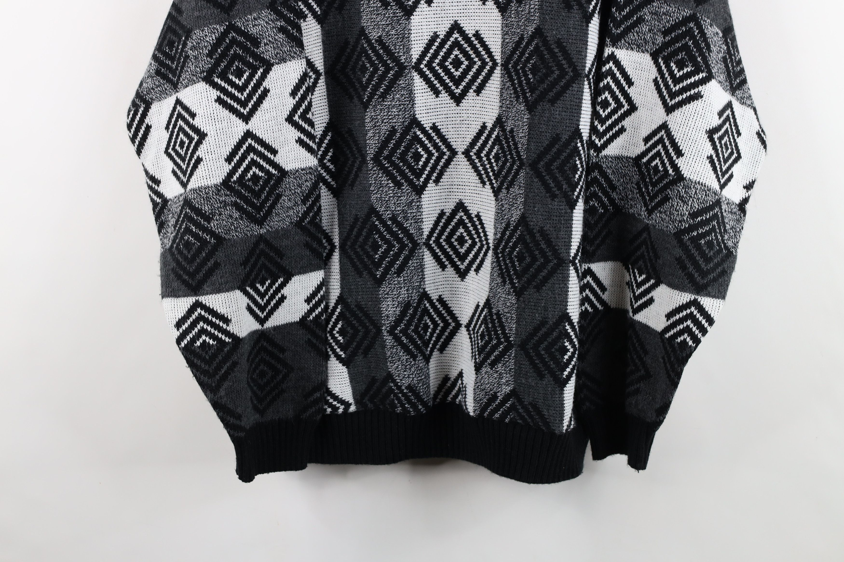 Vintage Vintage 90s Streetwear Geometric Marled Knit Sweater USA Size US XL / EU 56 / 4 - 3 Thumbnail