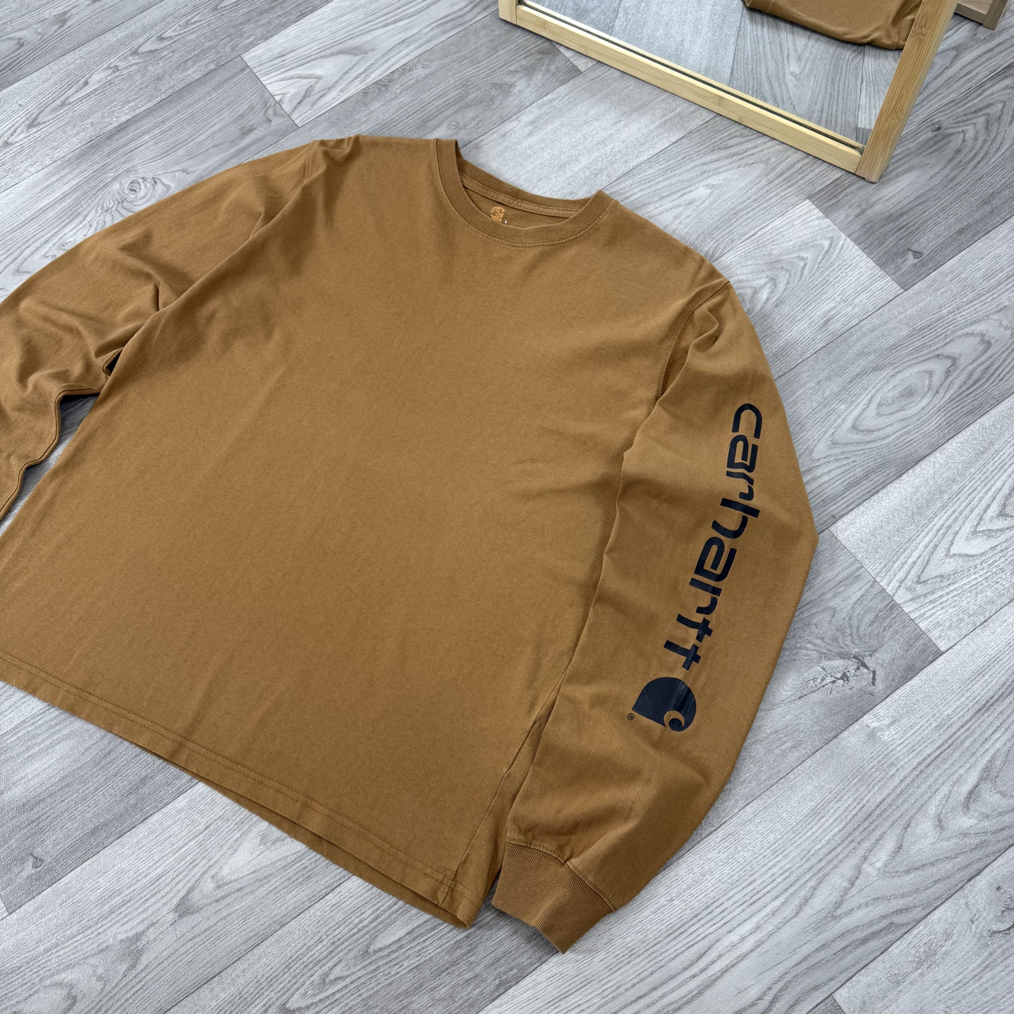 Carhartt Vintage Carhartt 90s Brown Graphic Long Sleeve Tee Shirt Size US L / EU 52-54 / 3 - 5 Thumbnail