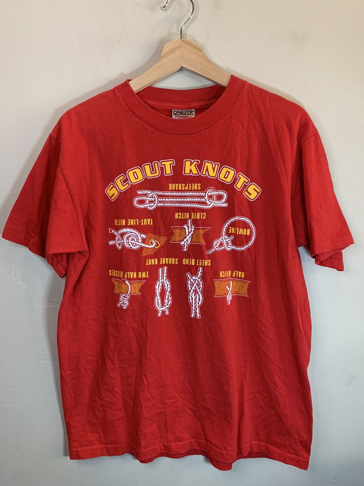 Vintage *RARE* Vintage 80’s Scout Knots Tying Single Stitch T-Shirt Size US M / EU 48-50 / 2 - 1 Thumbnail