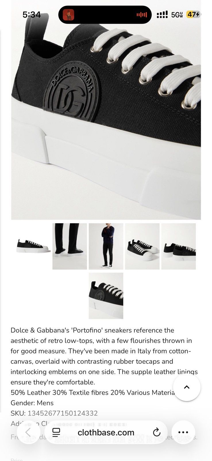 Dolce & Gabbana Dolce & Gabbana - Portofino Canvas Logo Appliquéd B&W Size US 9.5 / EU 42-43 - 11 Thumbnail