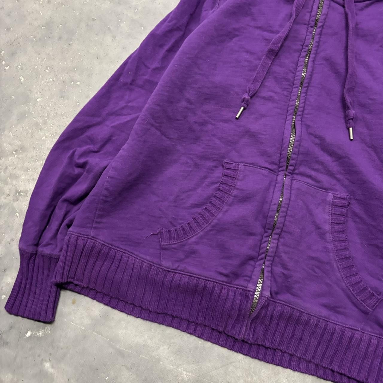 Japanese Brand × Vintage Crazy Vintage Y2K/2000s Cute Purple Sherpa Lined Zip Up Hoodie! Size S / US 4 / IT 40 - 3 Thumbnail