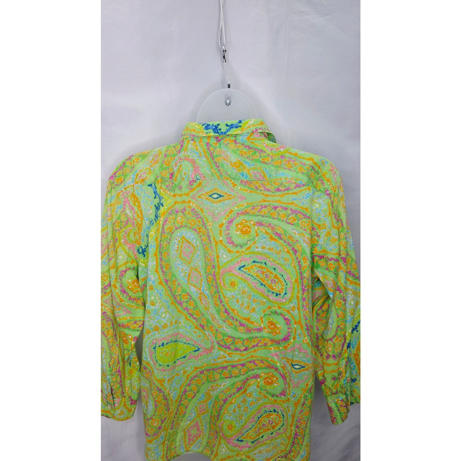 Ralph Lauren Lauren Ralph Lauren Green Paisley Blouse Button Front Boho Size L / US 10 / IT 46 - 7 Thumbnail