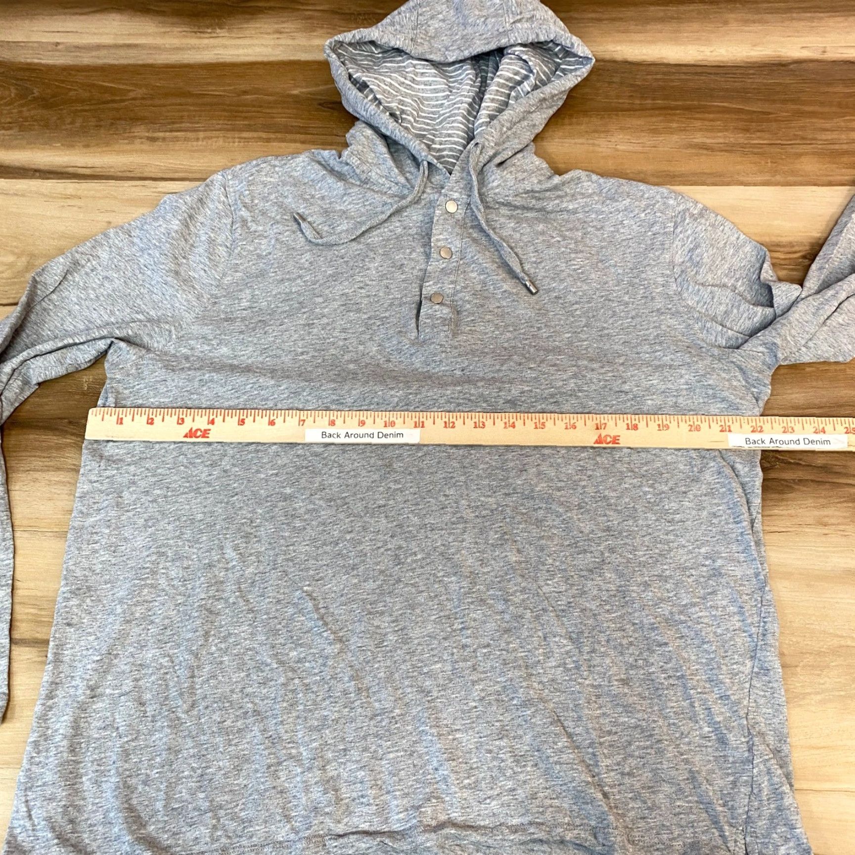 Michael Kors Michael Kors Mens XL Hoodie Henley Gray Cotton Jersey Long Sleeve Hooded Lightweight Lined Snap Button Shirting? Size US XL / EU 56 / 4 - 5 Thumbnail