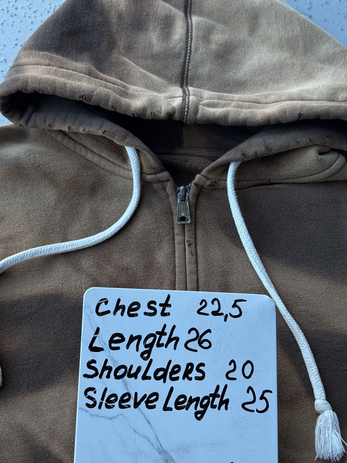Vintage Faded distressed hoodie brown full zip vintage M-L Size US M / EU 48-50 / 2 - 5 Thumbnail