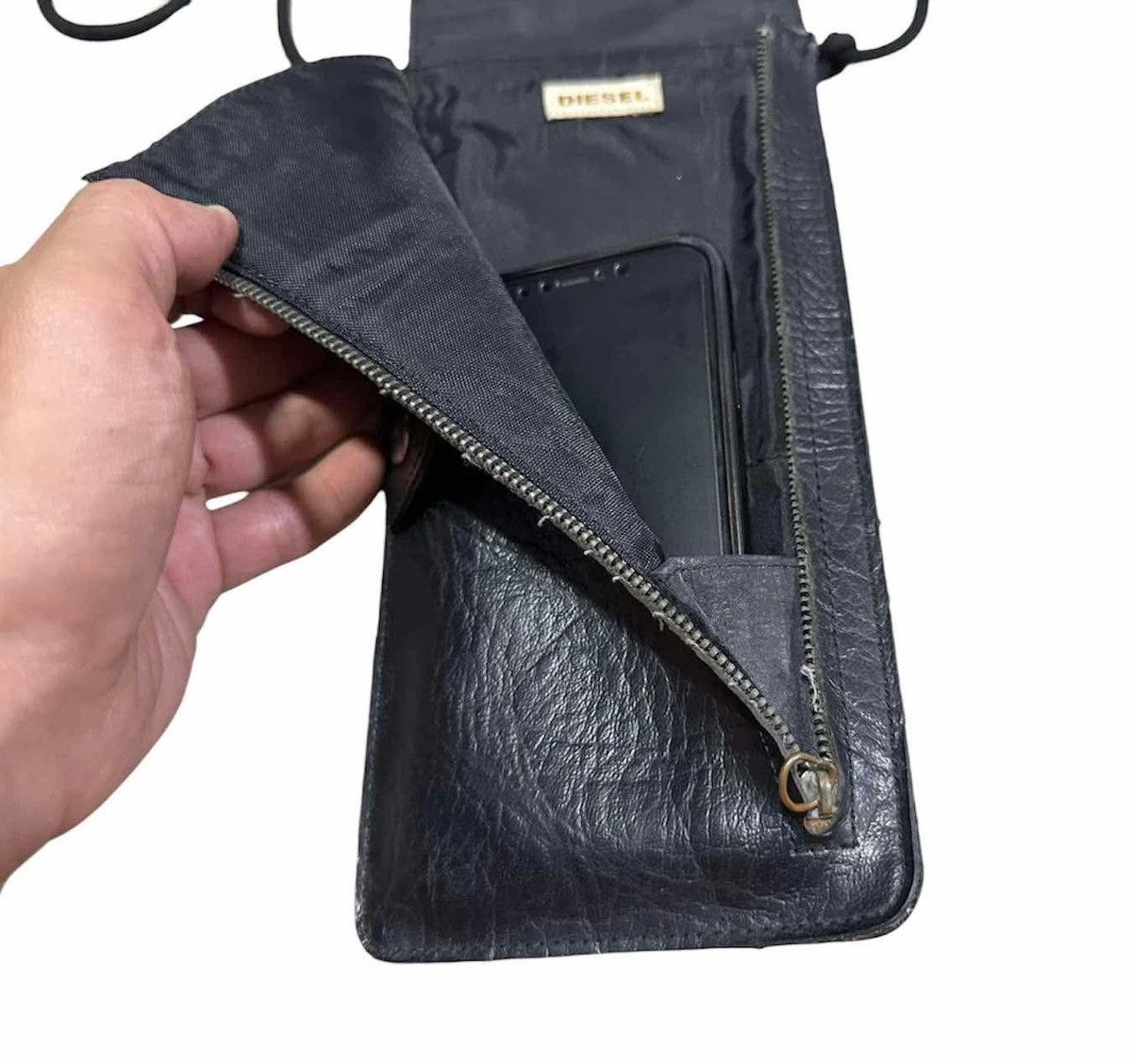 Diesel × Hysteric Glamour × Japanese Brand 🔥Sick Y2K Diesel Leather Neck Pouch Crossbody Bag Punk Size ONE SIZE - 7 Thumbnail