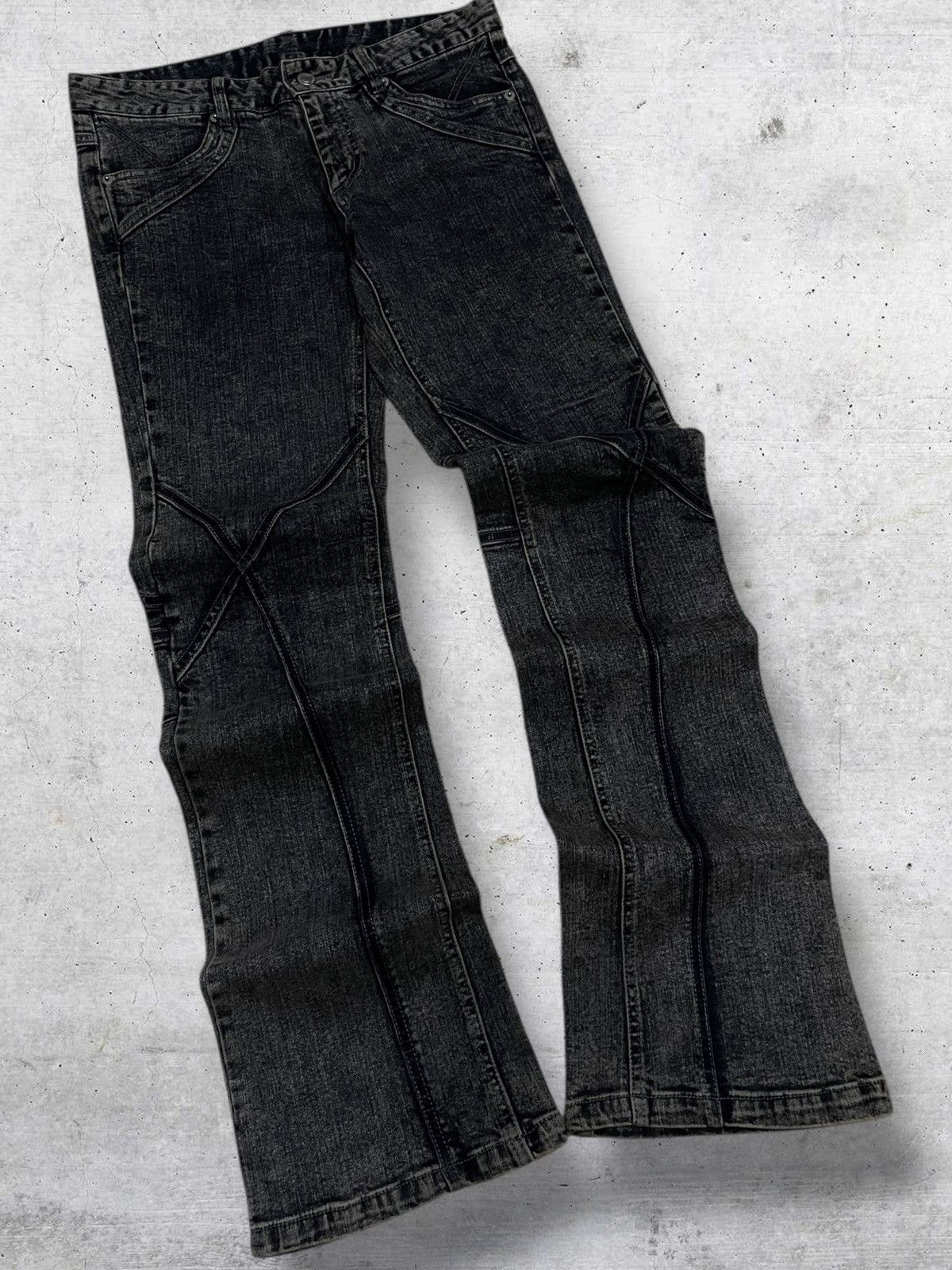 Tornado Mart JAPAN ARCHITECTURAL ADORE GOTHIC FLARE 90S DESIGNER DENIM Size US 30 / EU 46 - 2 Thumbnail