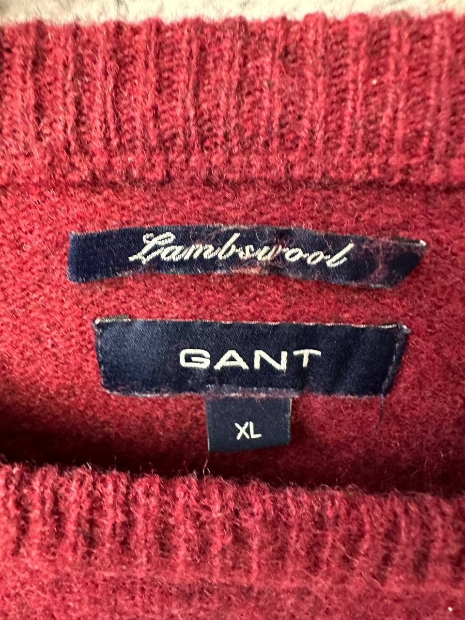 Gant GANT Lambswool Sweater Vintage Crew Neck Burgundy Size US XL / EU 56 / 4 - 10 Thumbnail