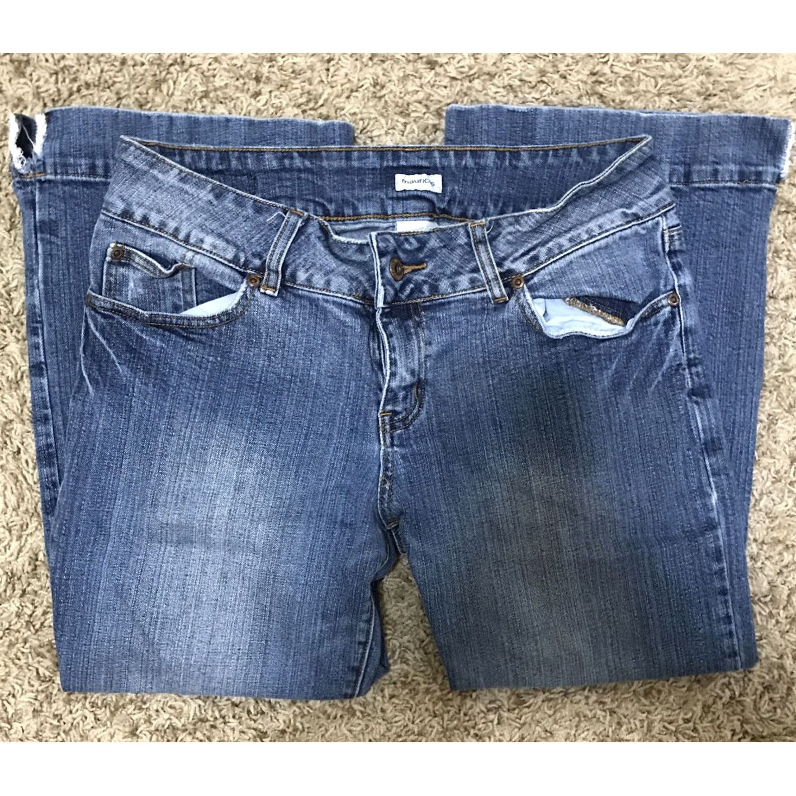 Vintage Maurices Original Women’s Jeans Capri Regular Size 10 Blue Cotton Blend Stretch Zipper Button 22in Inseam Size 24" / US 00 / IT 34 - 4 Thumbnail