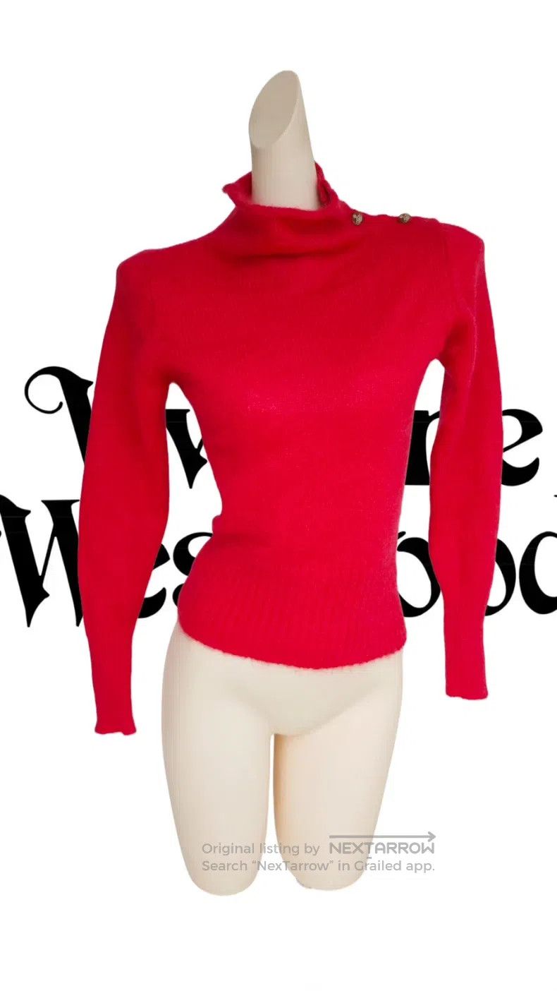 Vivienne Westwood Vivienne Westwood Red Knit Sweater with Front Buttons Size M / US 6-8 / IT 42-44 - 1 Thumbnail