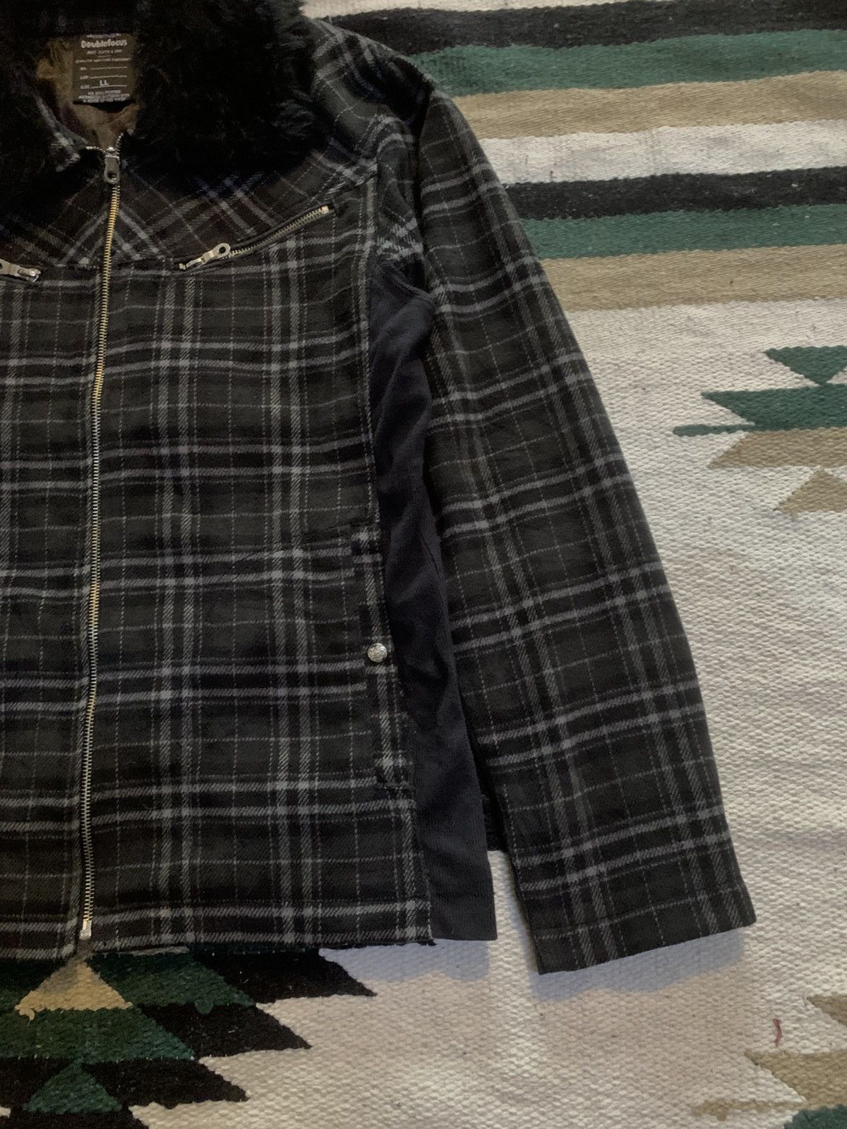 Japanese Brand Double Focus Fur Multi Pocket Jacket Tartan LGB Style Size US L / EU 52-54 / 3 - 2 Thumbnail