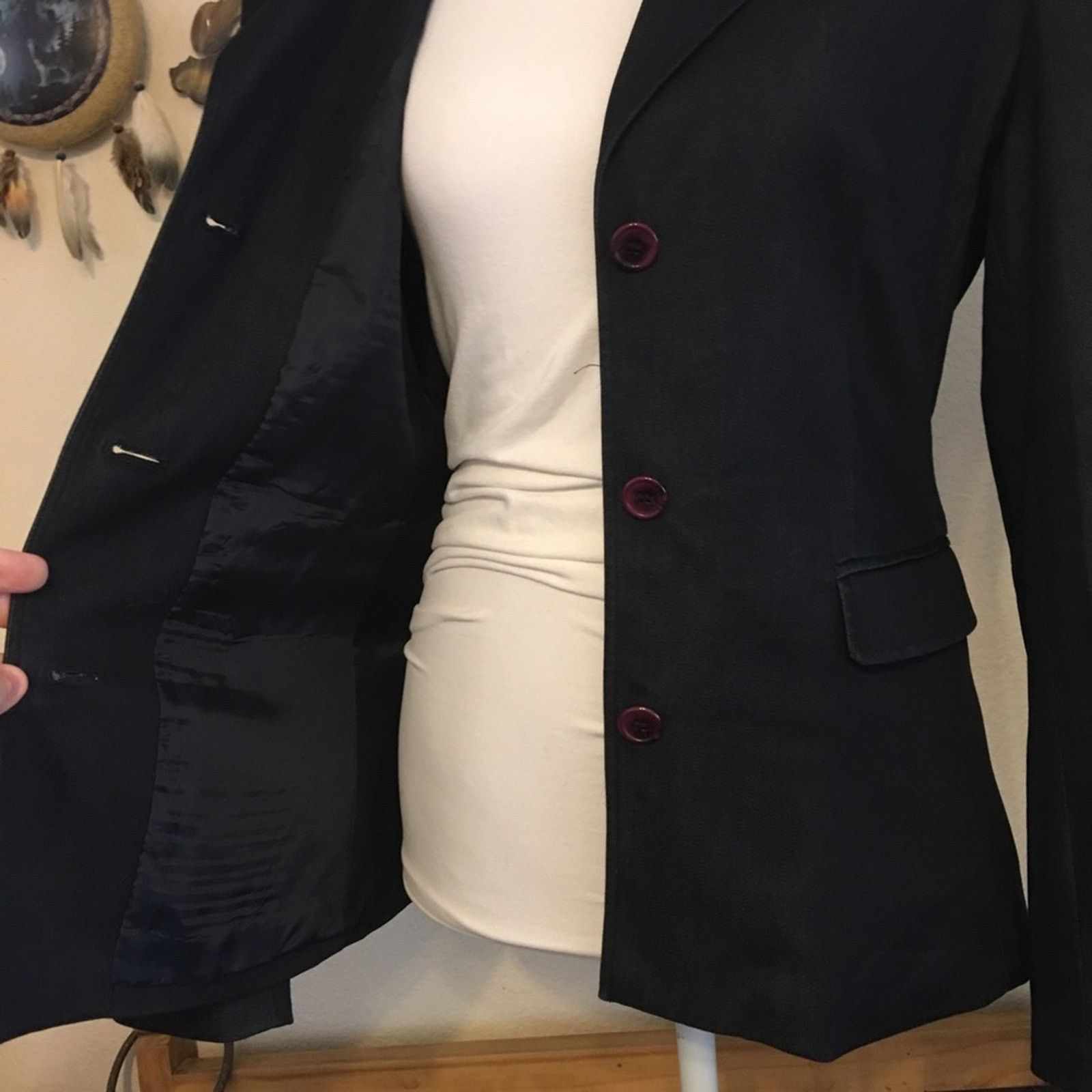 Vintage Hillard and Hanson dark blue denim look pant suit Size ONE SIZE - 4 Thumbnail