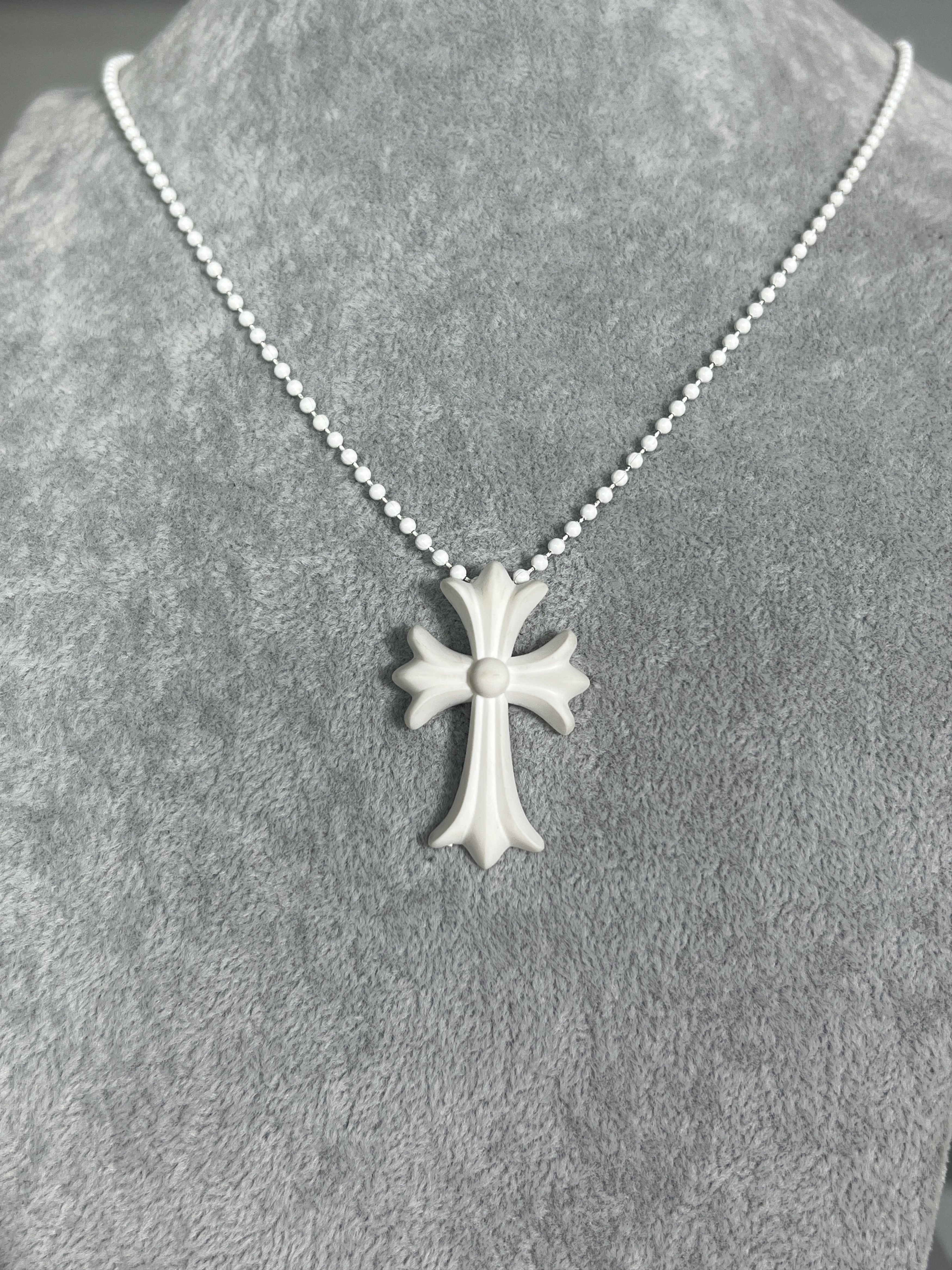Chrome Hearts Chrome Hearts White Cross Rubber Necklace 2019 Size ONE SIZE - 1 Thumbnail