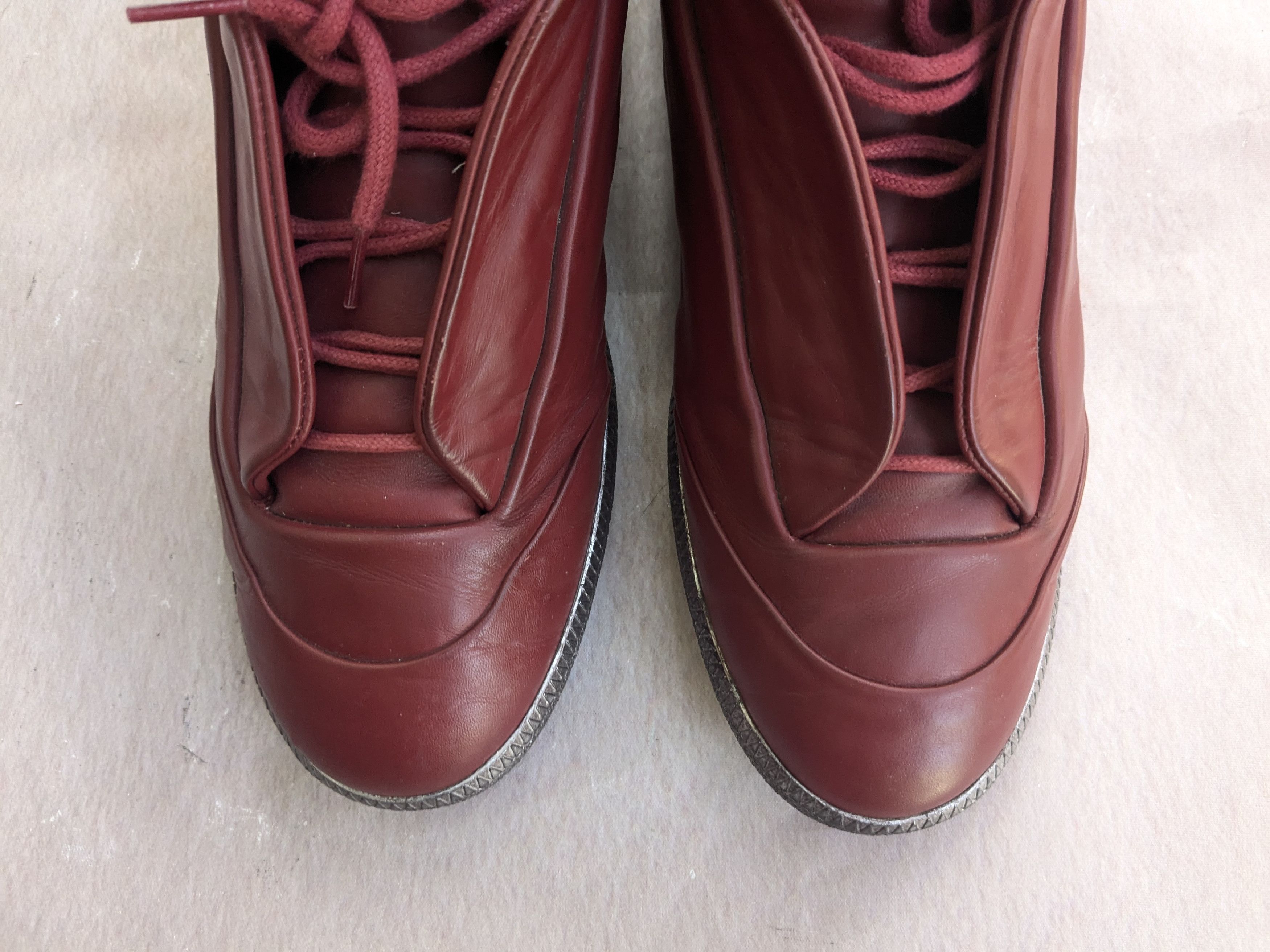 Maison Margiela Maison Margiela Future Red 12.45 Silver Leather High Tops Size US 12 / EU 45 - 5 Thumbnail