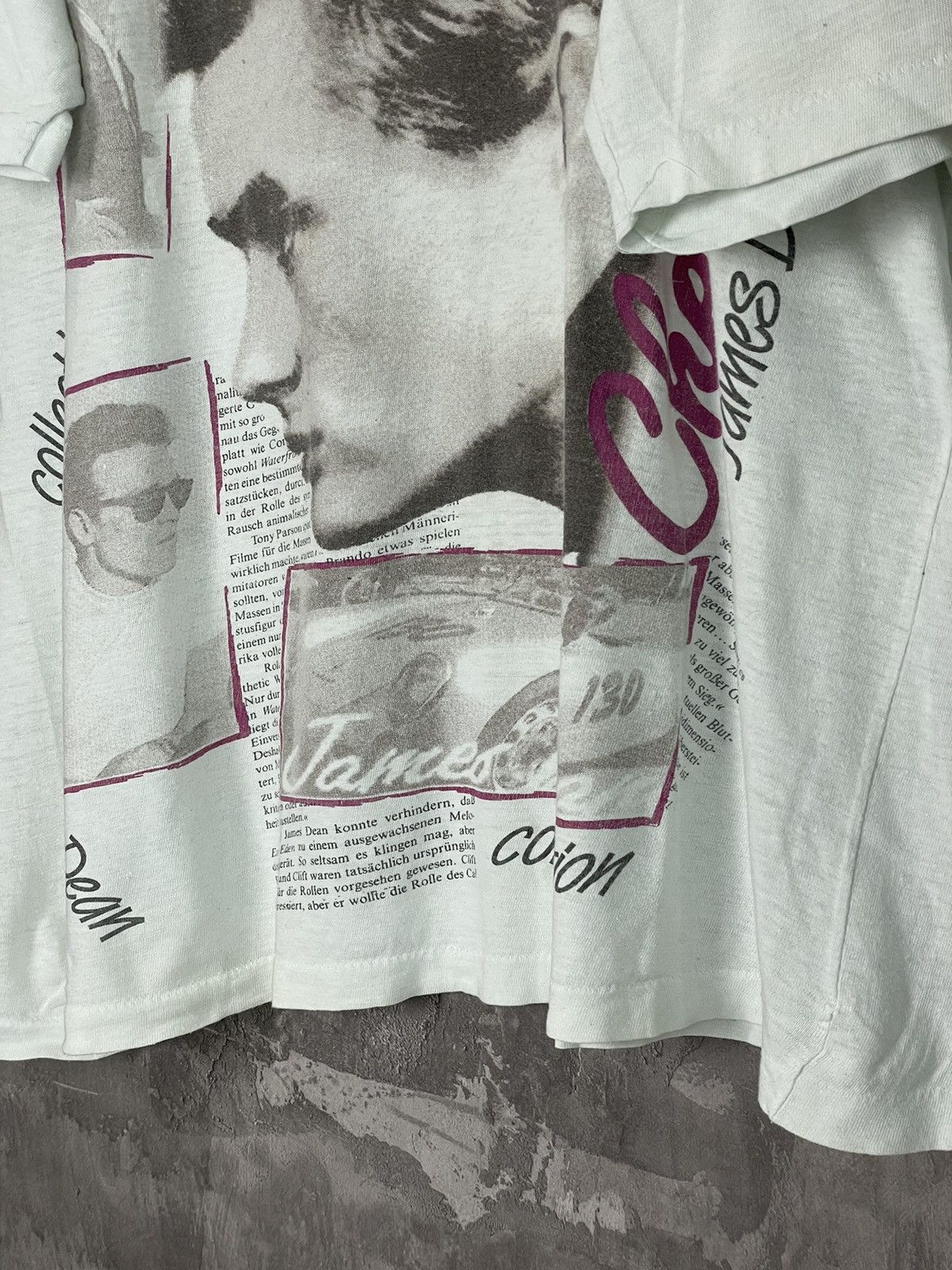 Vintage Vintage 90s JAMES DEAN Iconic Gazette Style archive t shirt Size US XL / EU 56 / 4 - 8 Thumbnail