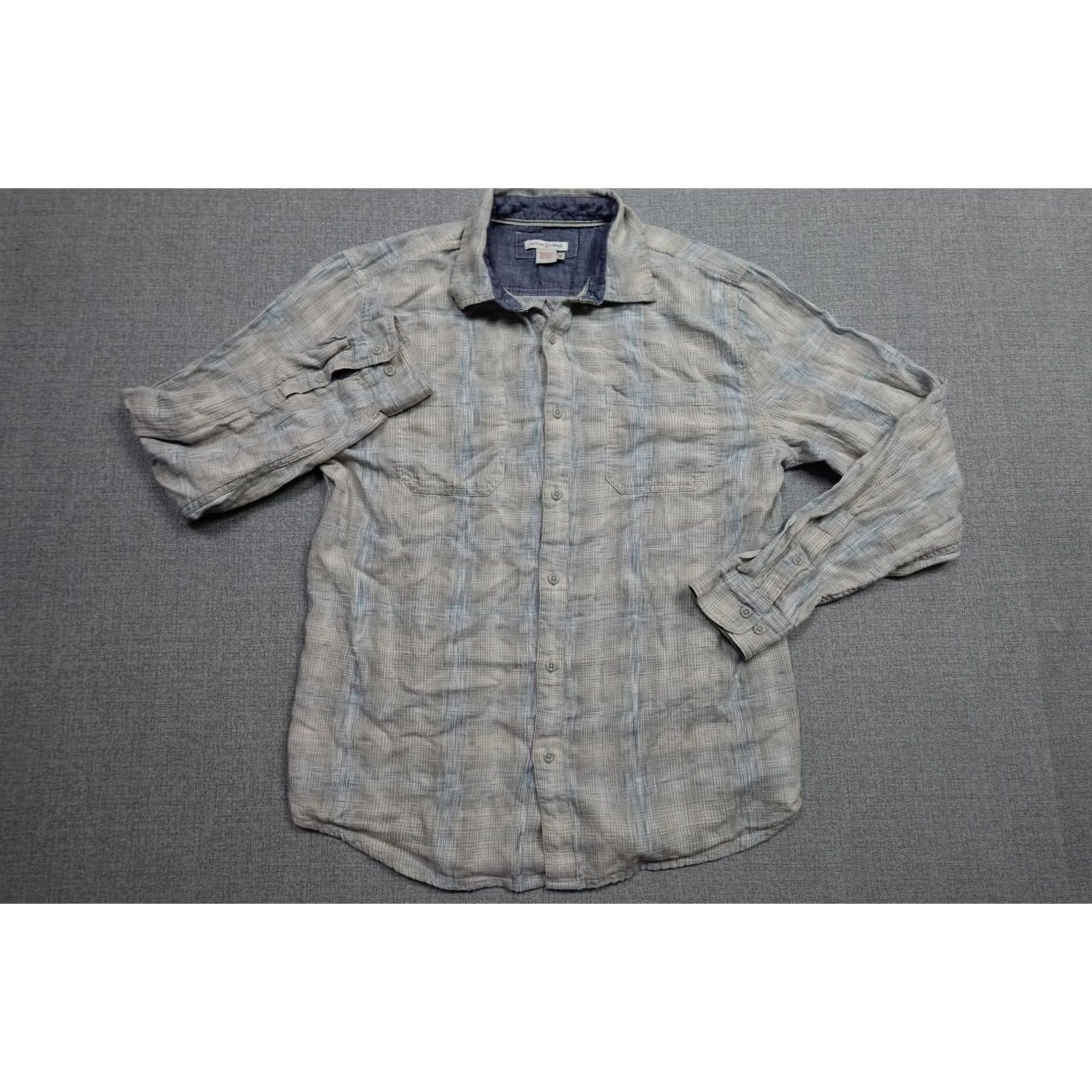 Carbon2Cobalt Carbon2Cobalt Shirt Mens M Gray Blue Plaid Long Sleeve Button Up Cotton Size US M / EU 48-50 / 2 - 3 Thumbnail