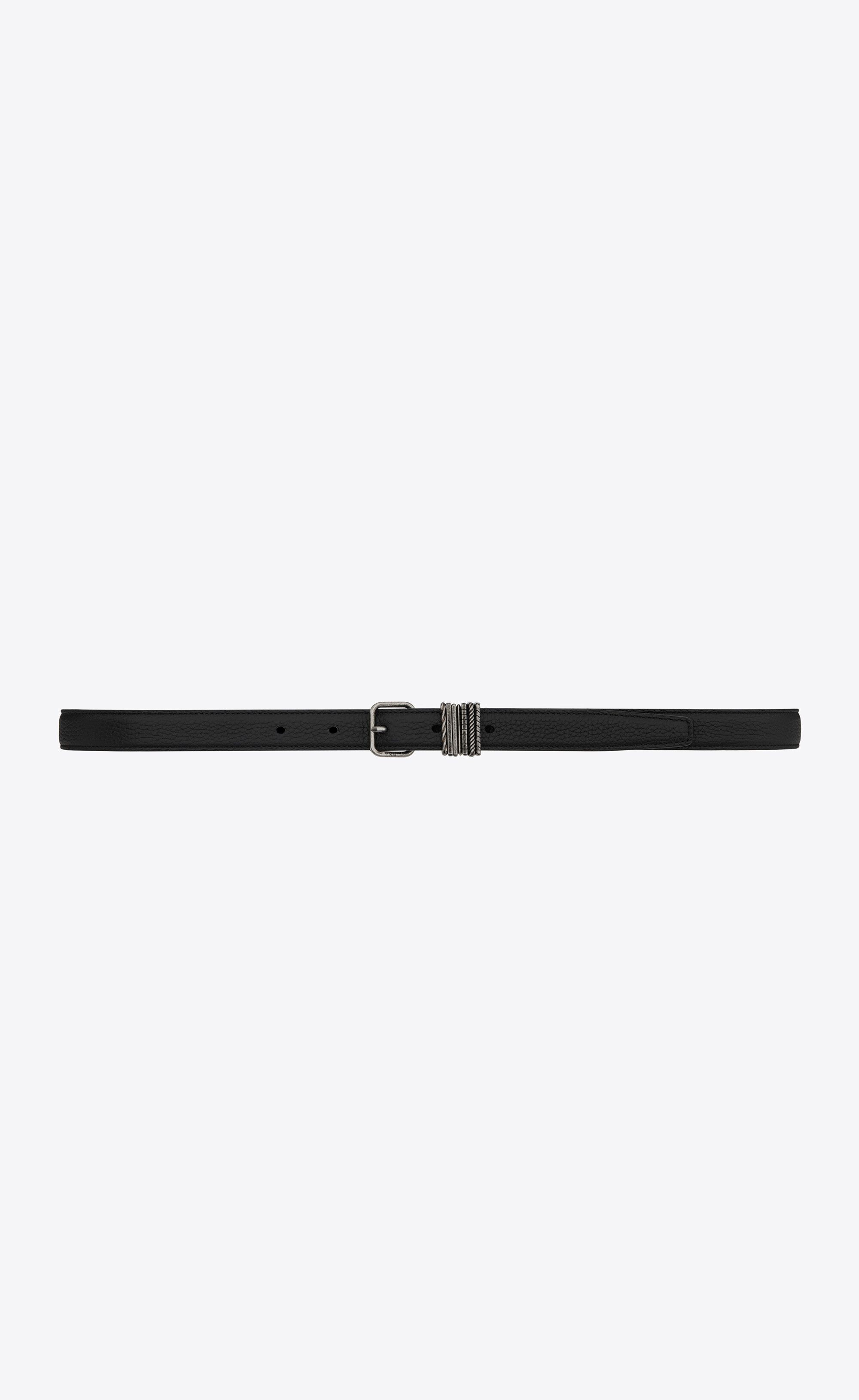 Saint Laurent Paris o1s1wg111224 Size: 95 / Stacked-Loop Belt Grained Leather Size ONE SIZE - 1 Thumbnail
