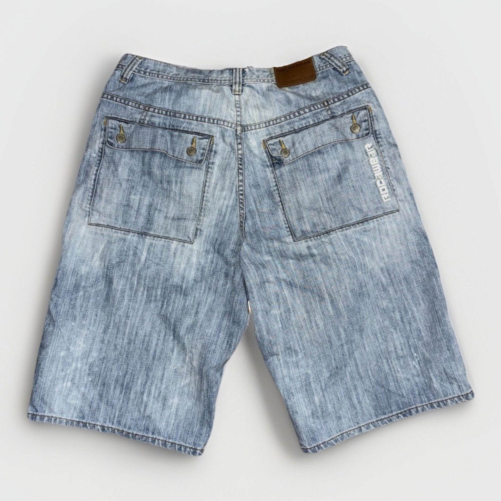Rocawear × Vintage Rocawear Baggy Denim Shorts Y2K Hip Hop Jean Shorts 35 Size US 35 - 5 Thumbnail