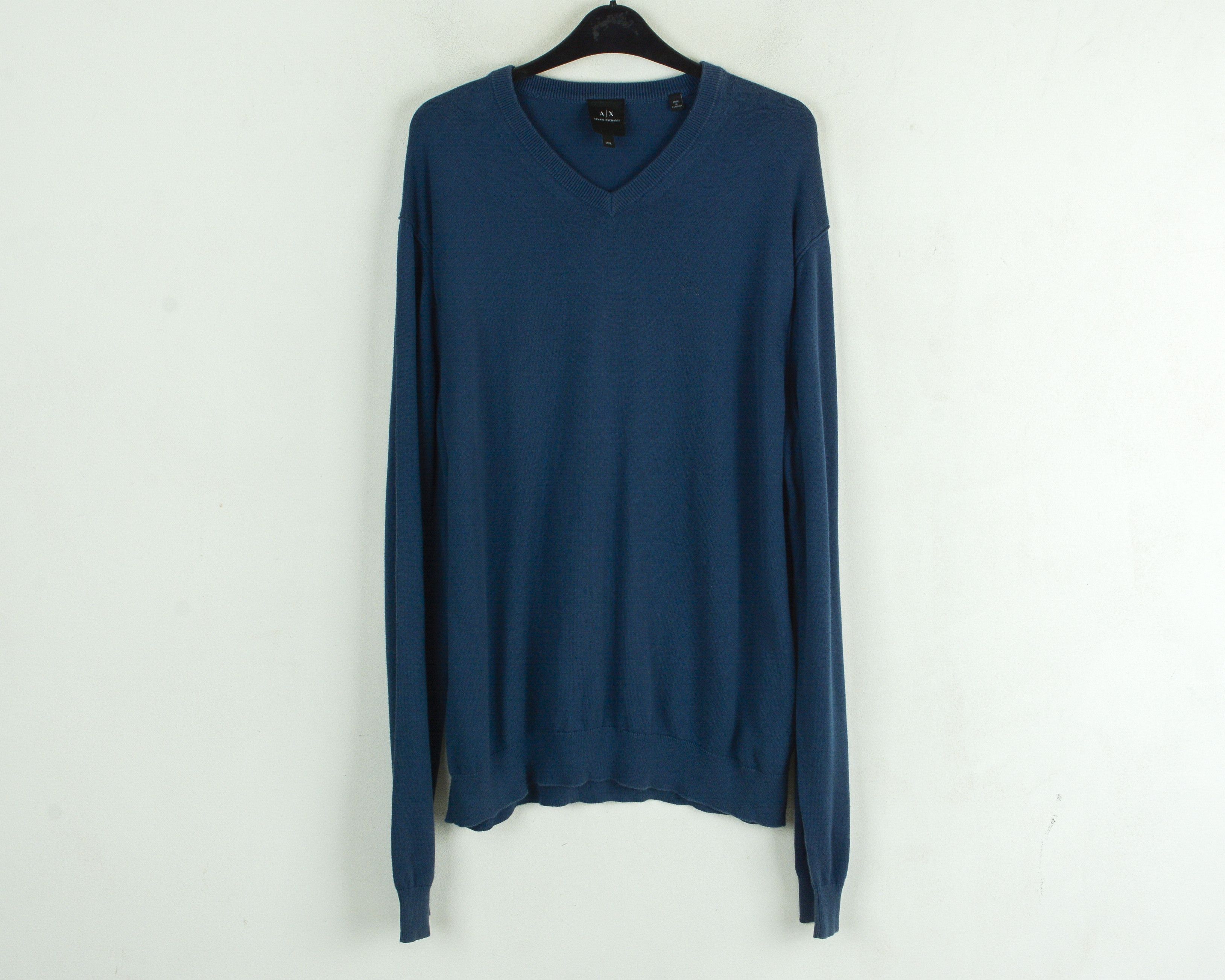 Armani Exchange Sweater 2XL Cotton Pullover V-Neck Jumper Long Sleeve Top Size US XXL / EU 58 / 5 - 1 Thumbnail