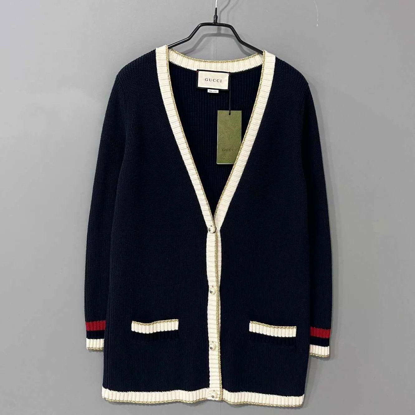 Gucci GUCCI gold thread pearl buttons cardigan women's S Size S / US 4 / IT 40 - 1 Thumbnail