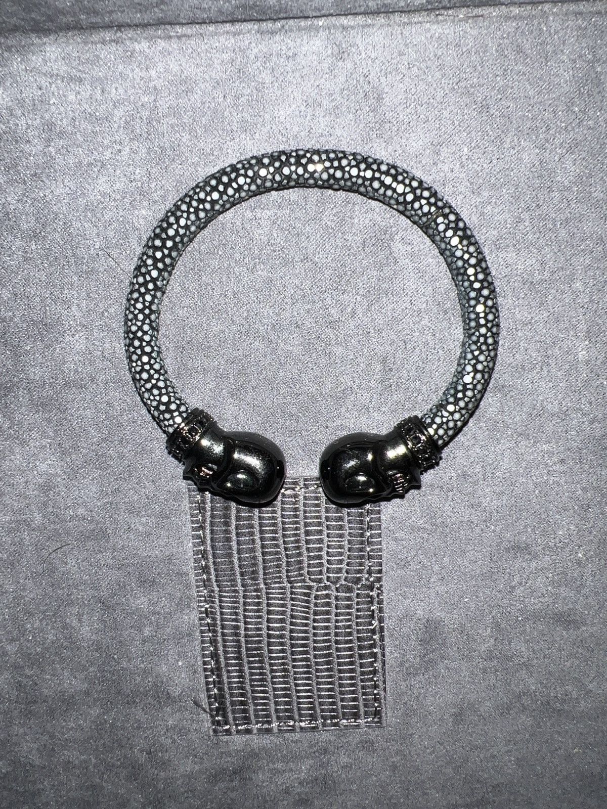 Other Black Diamond Skull Bracelet Leather Size ONE SIZE - 3 Thumbnail