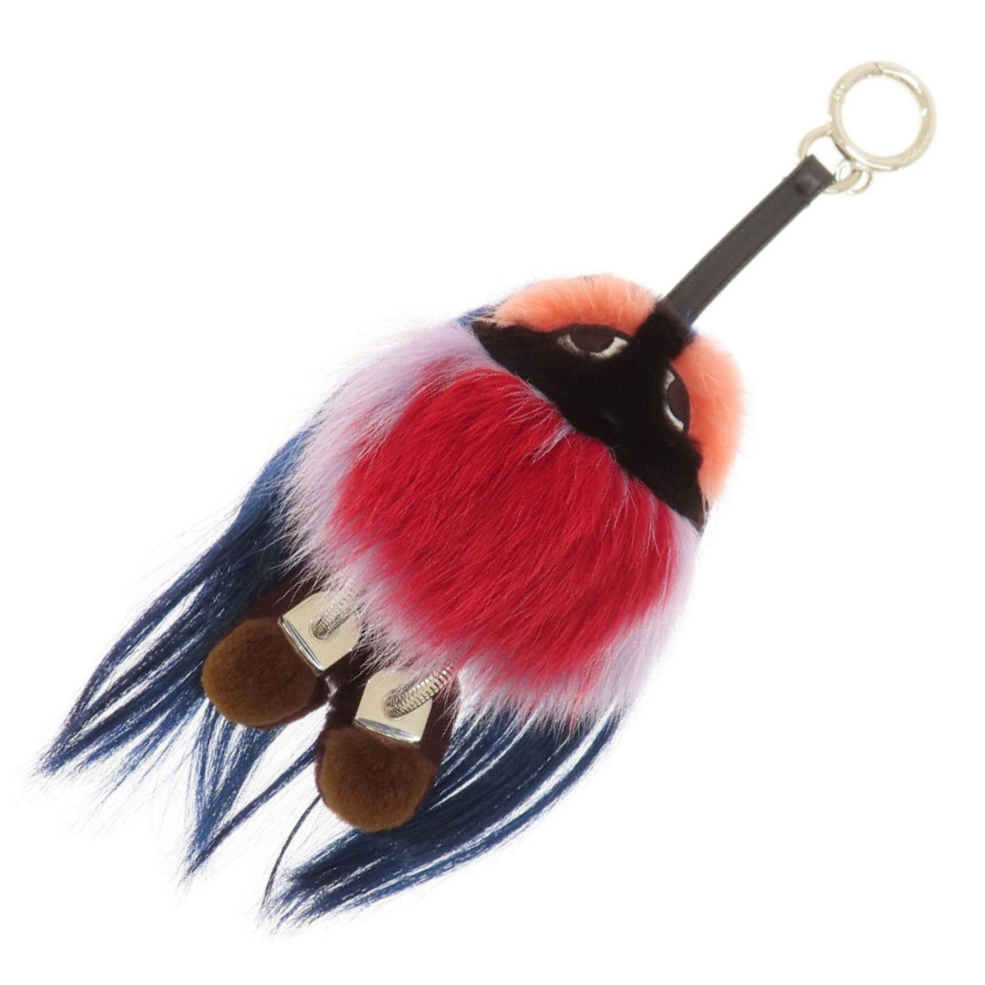 image of Fendi Monster Fur Keychain For Women in Blue