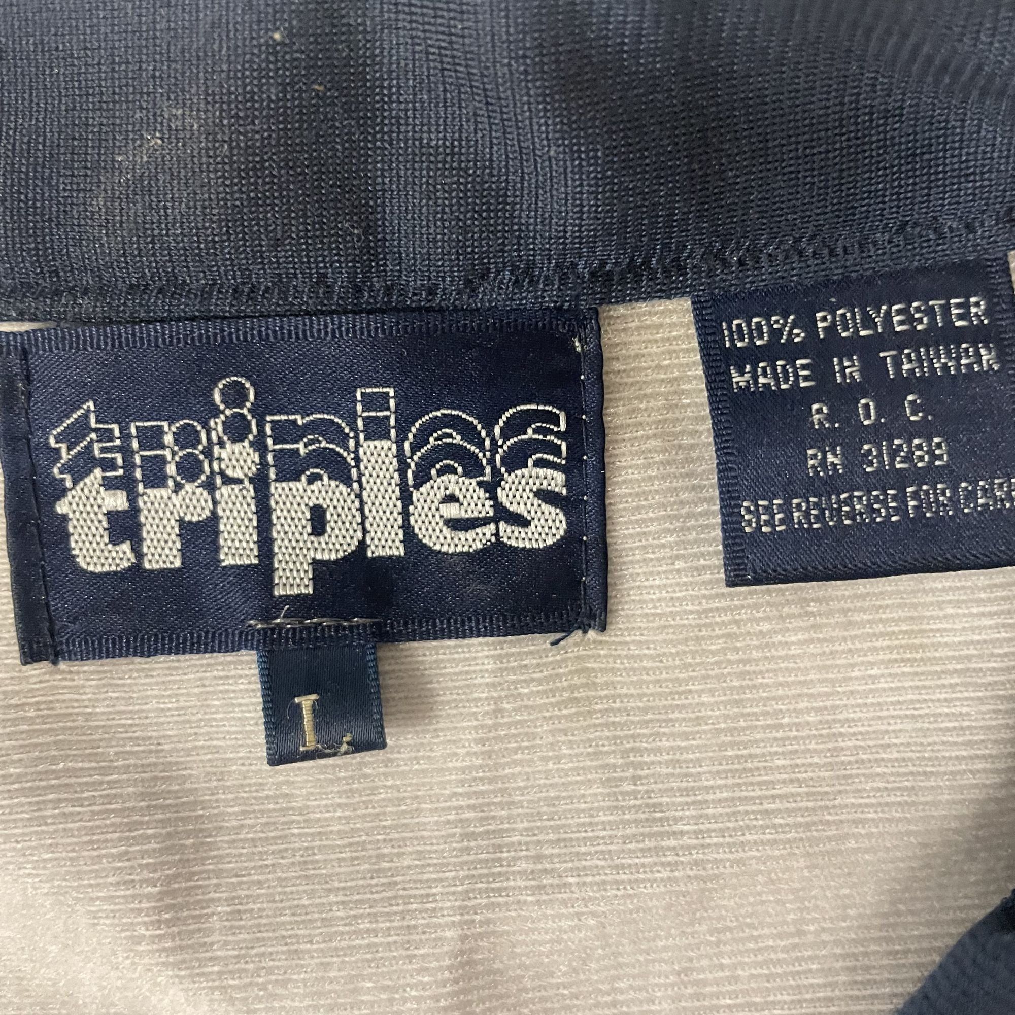Other Vtg Triples SHINY Silver Blue ATHLETIC Warm Up TRACK jacket Size US L / EU 52-54 / 3 - 4 Thumbnail