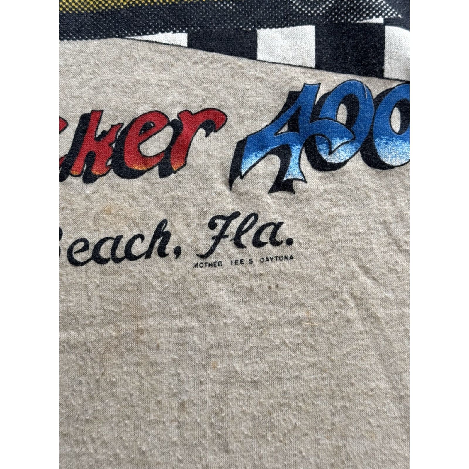 TEE JAYS VINTAGE Tee Jays 70s T-Shirt Men XL Beige Short Sleeve Crew Neck 400 Daytona Beach NASCAR Double-Sided Graphic Print Size US XL / EU 56 / 4 - 3 Thumbnail