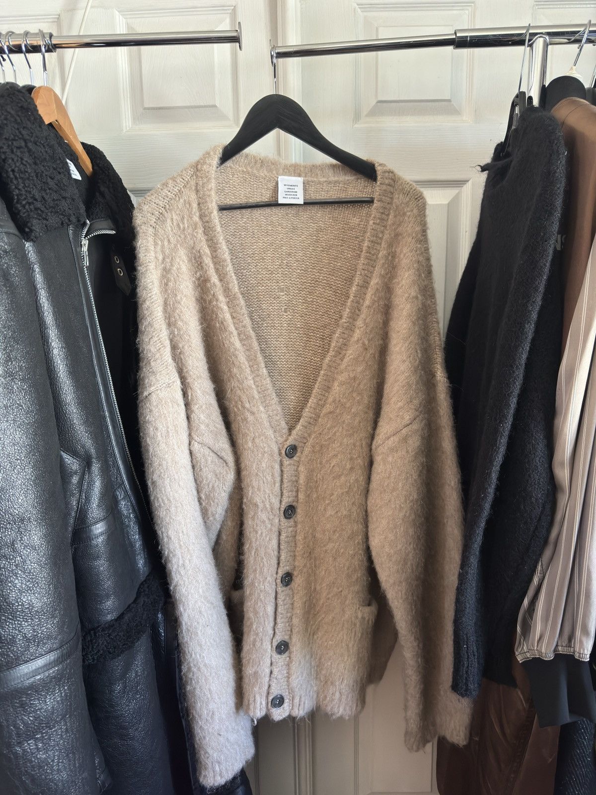 image of Vetements Kurt Cobain Cardigan XL in Brown, Men's