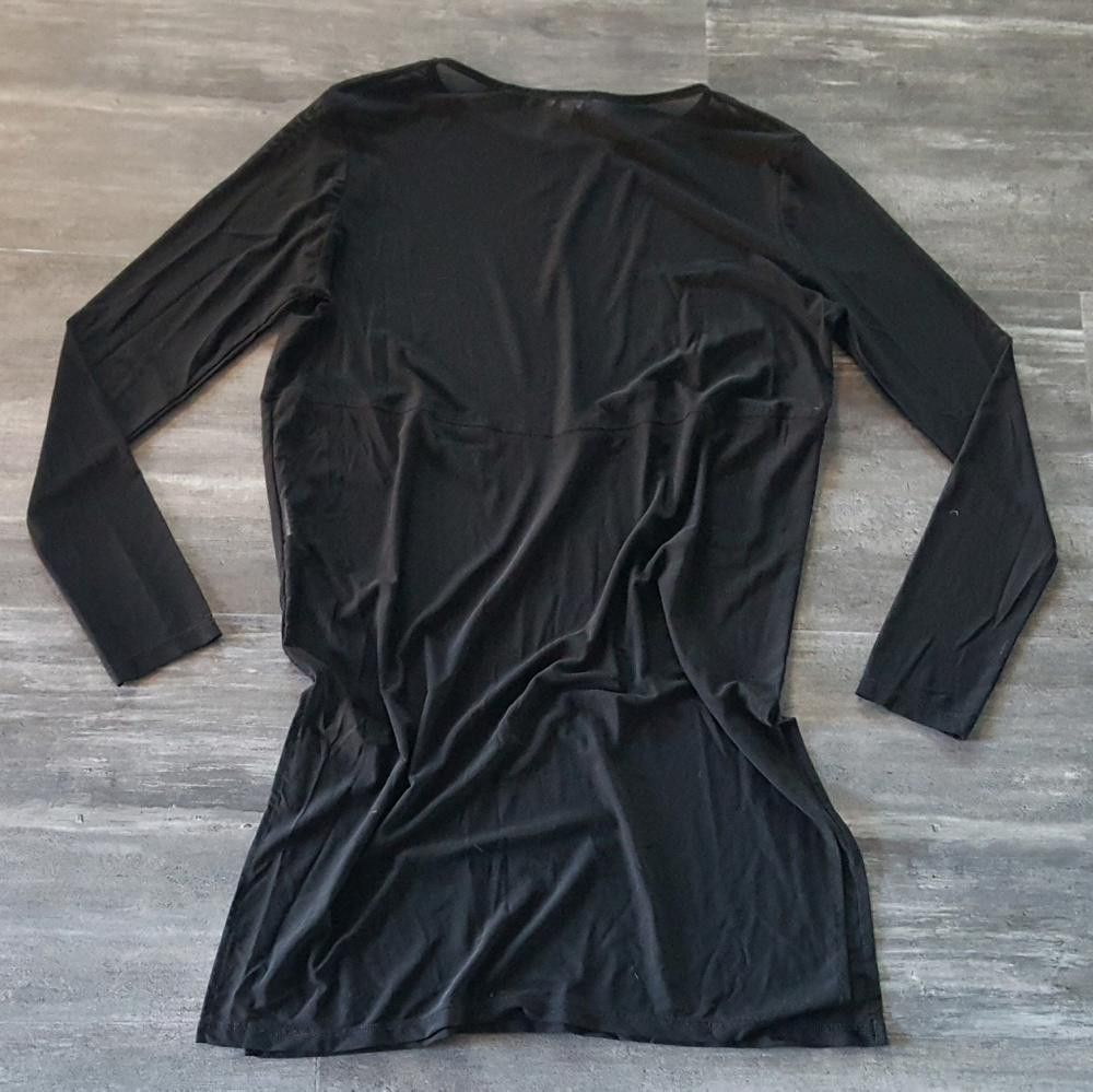 Designer Black Sheer Melville Long Sleeve Midi Size ONE SIZE - 2 Thumbnail