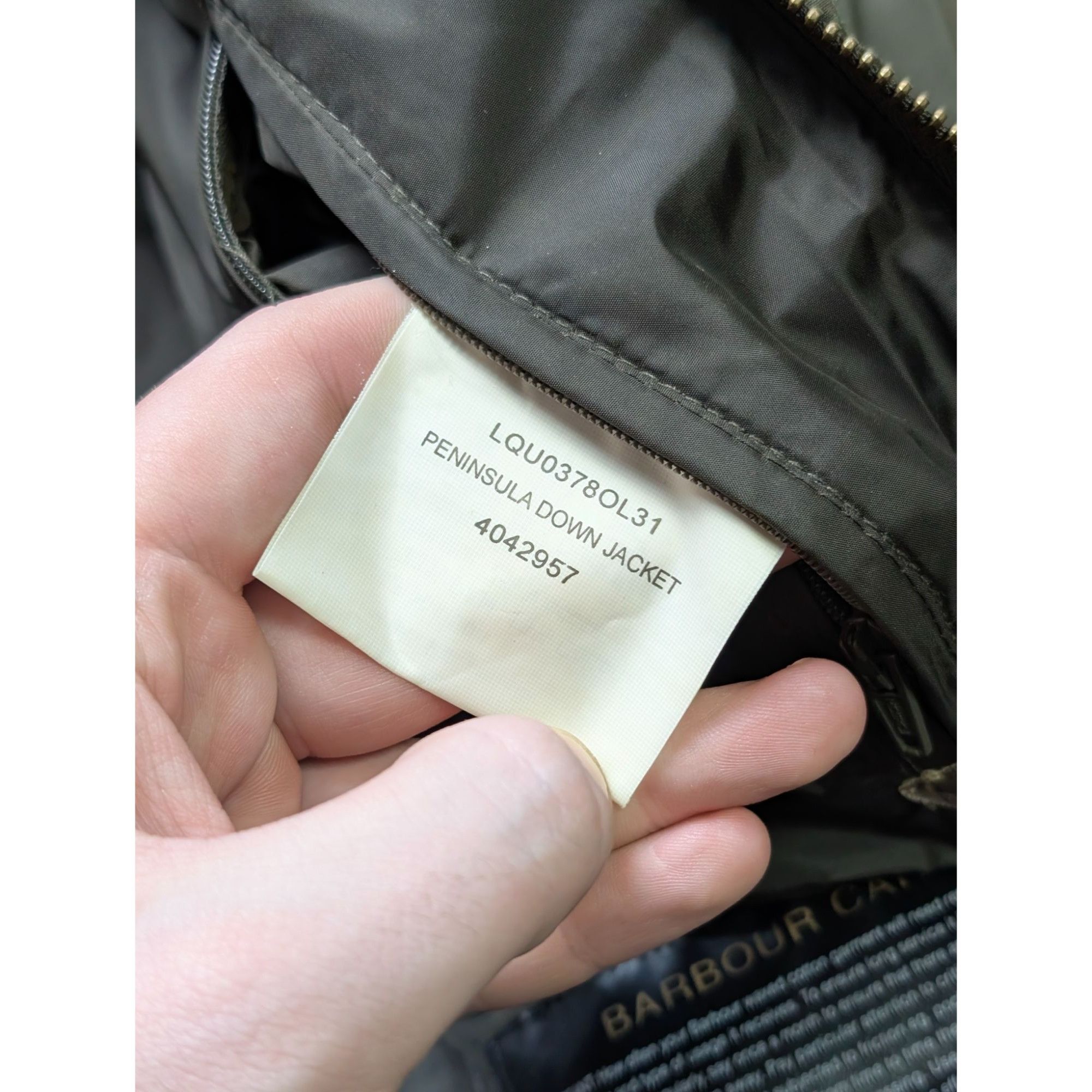 Barbour Barbour Peninsula Waxed Down Jacket Coat (Y1093) Size XL / US 12-14 / IT 48-50 - 10 Thumbnail