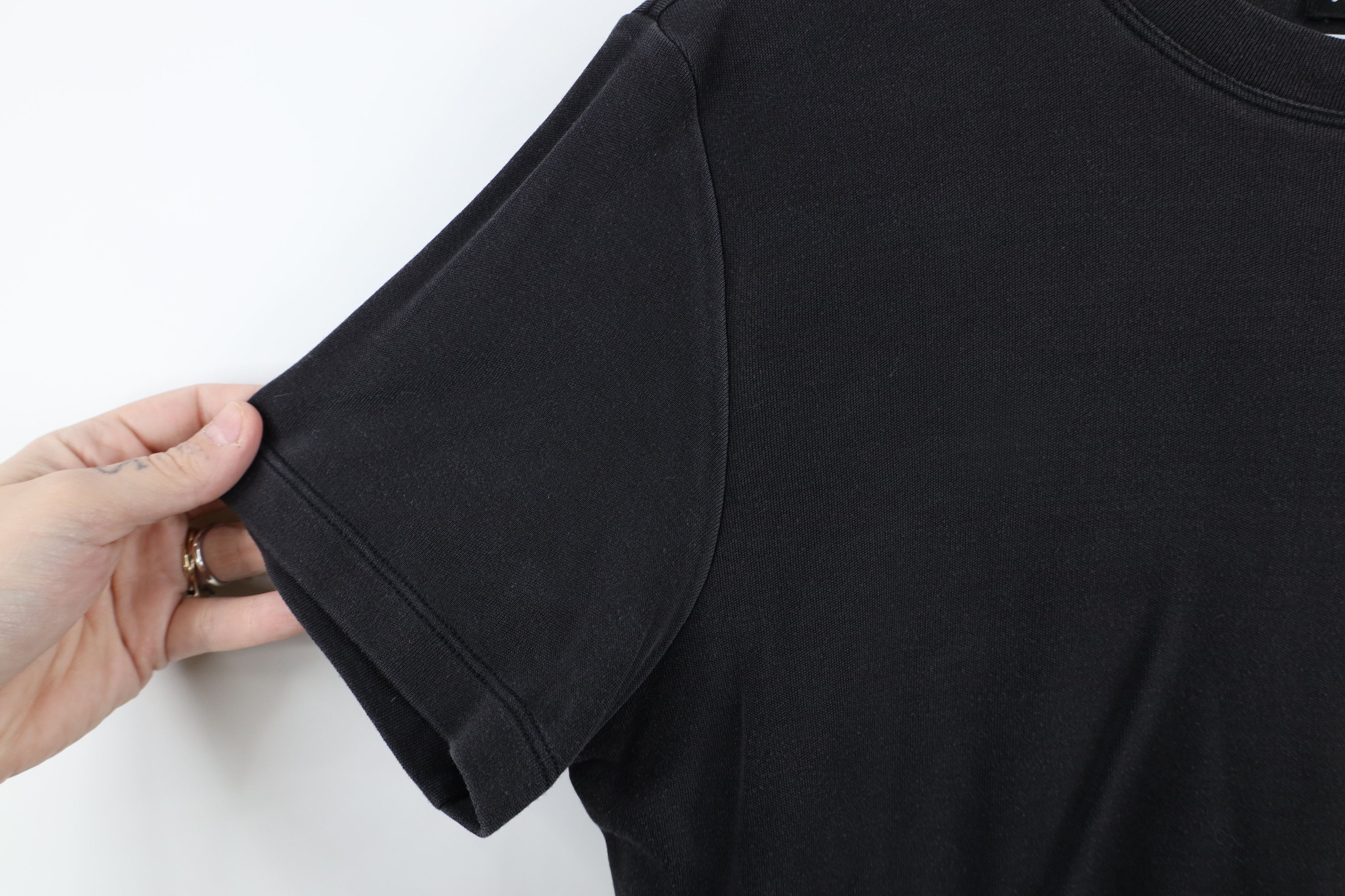 Vintage Vintage 90s Streetwear Blank Cropped Silk T-Shirt Black Size L / US 10 / IT 46 - 6 Thumbnail