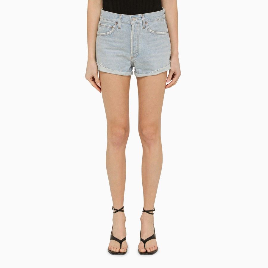 Agolde o1d2blof0724 Denim Shorts in Light Blue Size 25" / US 0 / IT 36 - 1 Thumbnail