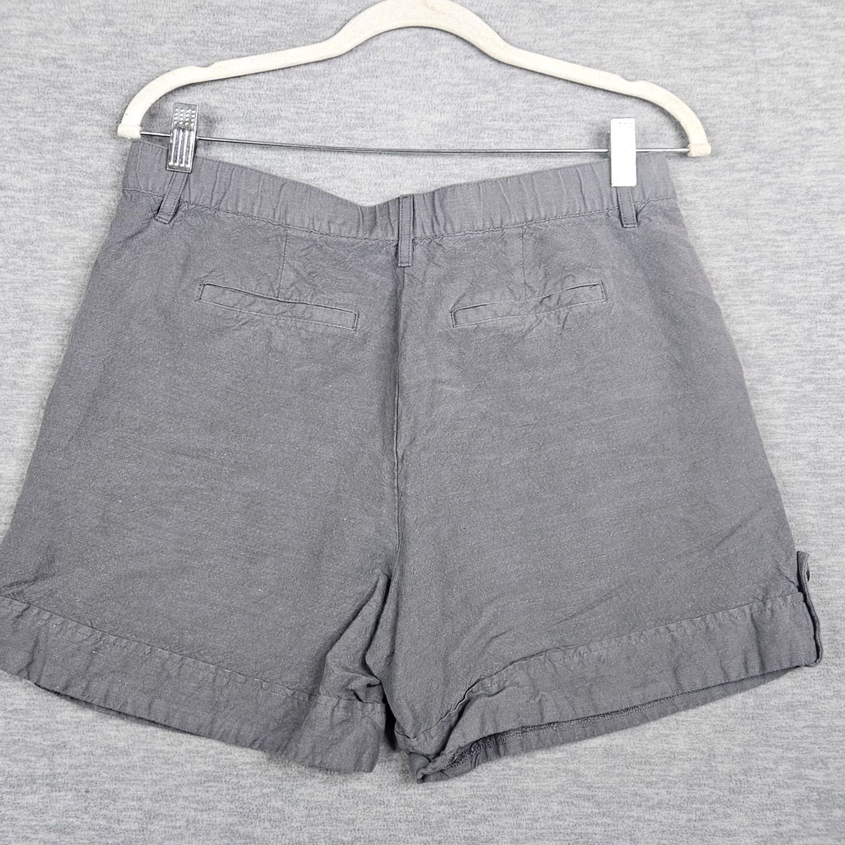 J. Jill J.JILL Women's Gray Linen Blend Rayon Petite Size 8 Flat Front Casual Pants Shorts? Size 30" / US 8 / IT 44 - 2 Thumbnail