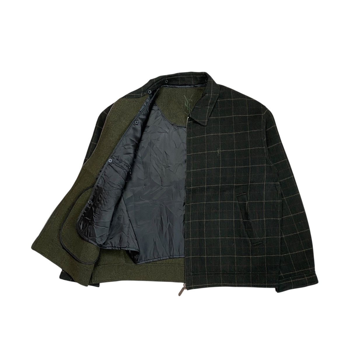 Yves Saint Laurent Yves Saint Laurent Wool Plaid Work Jacket Size US XL / EU 56 / 4 - 5 Thumbnail
