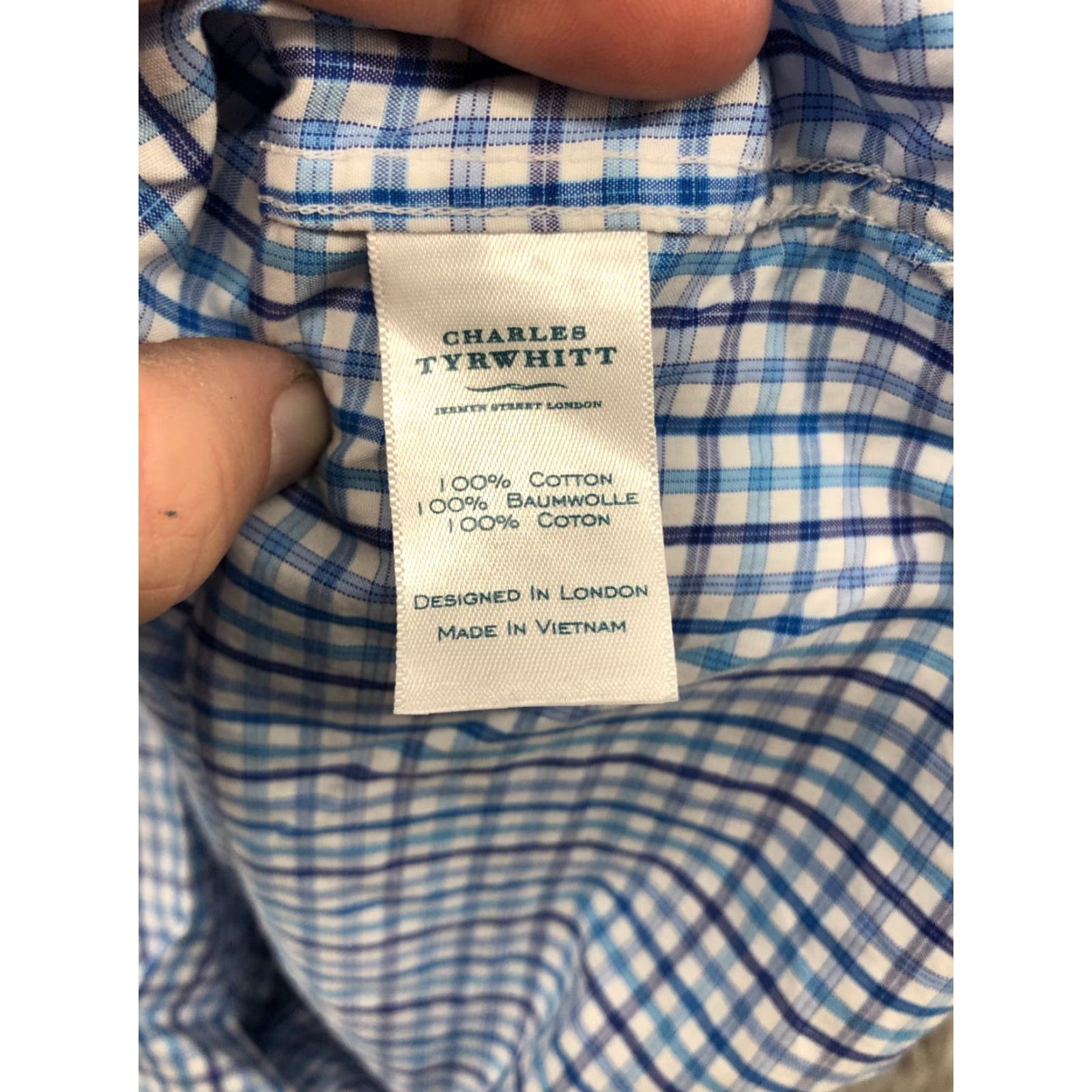 Charles Tyrwhitt Charles Tyrwhitt Shirt Size 15.5 Mens Long Sleeve Spread Collar Blue Classic Fit Size US L / EU 52-54 / 3 - 7 Thumbnail