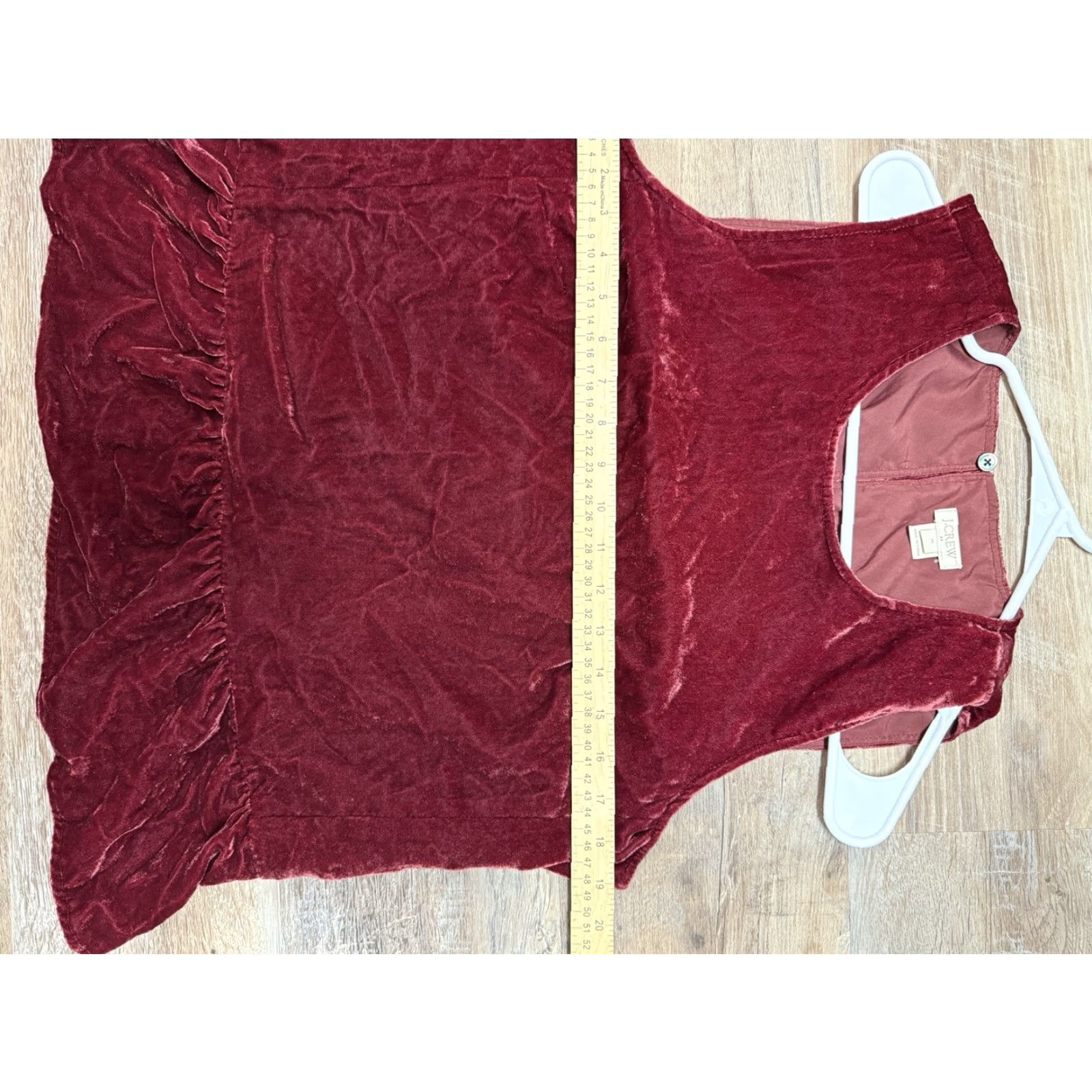 J.Crew J. Crew Velvet Sleeveless Top Burgundy Women's Size 10 Ring Round Neck Tank Lined Party/Cocktail Casual Holiday Basic Size L / US 10 / IT 46 - 6 Thumbnail