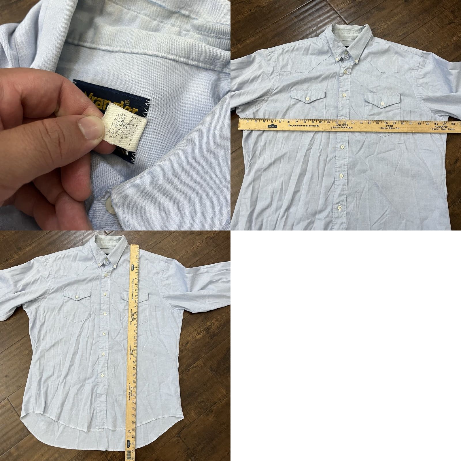 Wrangler VINTAGE Wrangler Button-Down Shirt Mens 17.5 35 Long USA Western Blue Pearl Snap Cowboy Rodeo 1990s Mens Size US XXL / EU 58 / 5 - 8 Thumbnail