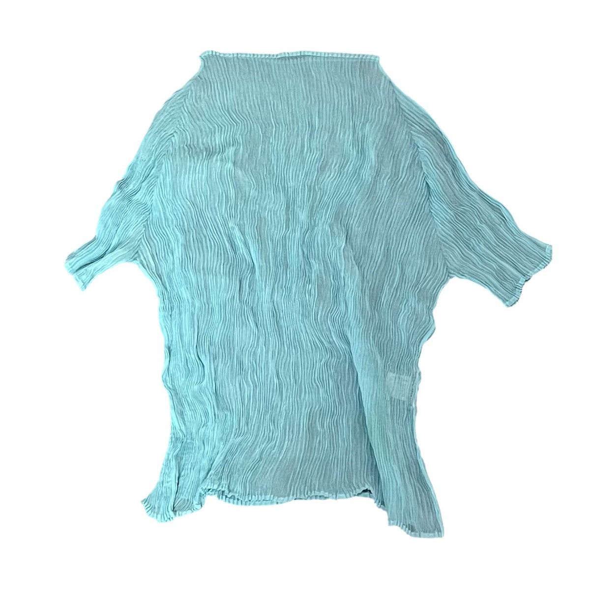 Homme Plisse Issey Miyake TAX FREE 🇺🇸 issey miyake pleats sheer light blue mockneck Size S / US 4 / IT 40 - 5 Thumbnail