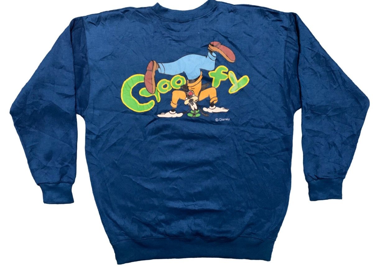 image of Disney x Vintage 2000S Goofy Sweatshirt Like New Condition in Blue, Men's (Size Medium)