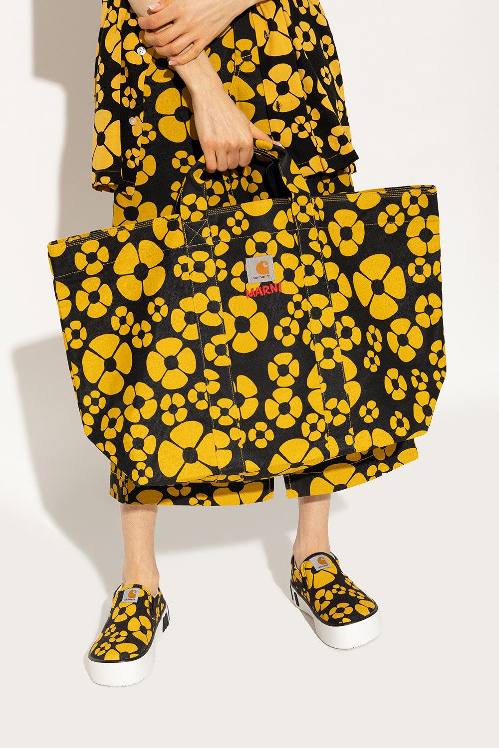 Carhartt Wip × Marni Marni x Carhartt Floral Print Tote SHMP0088U0 P4927 ZO266 Size ONE SIZE - 1 Thumbnail
