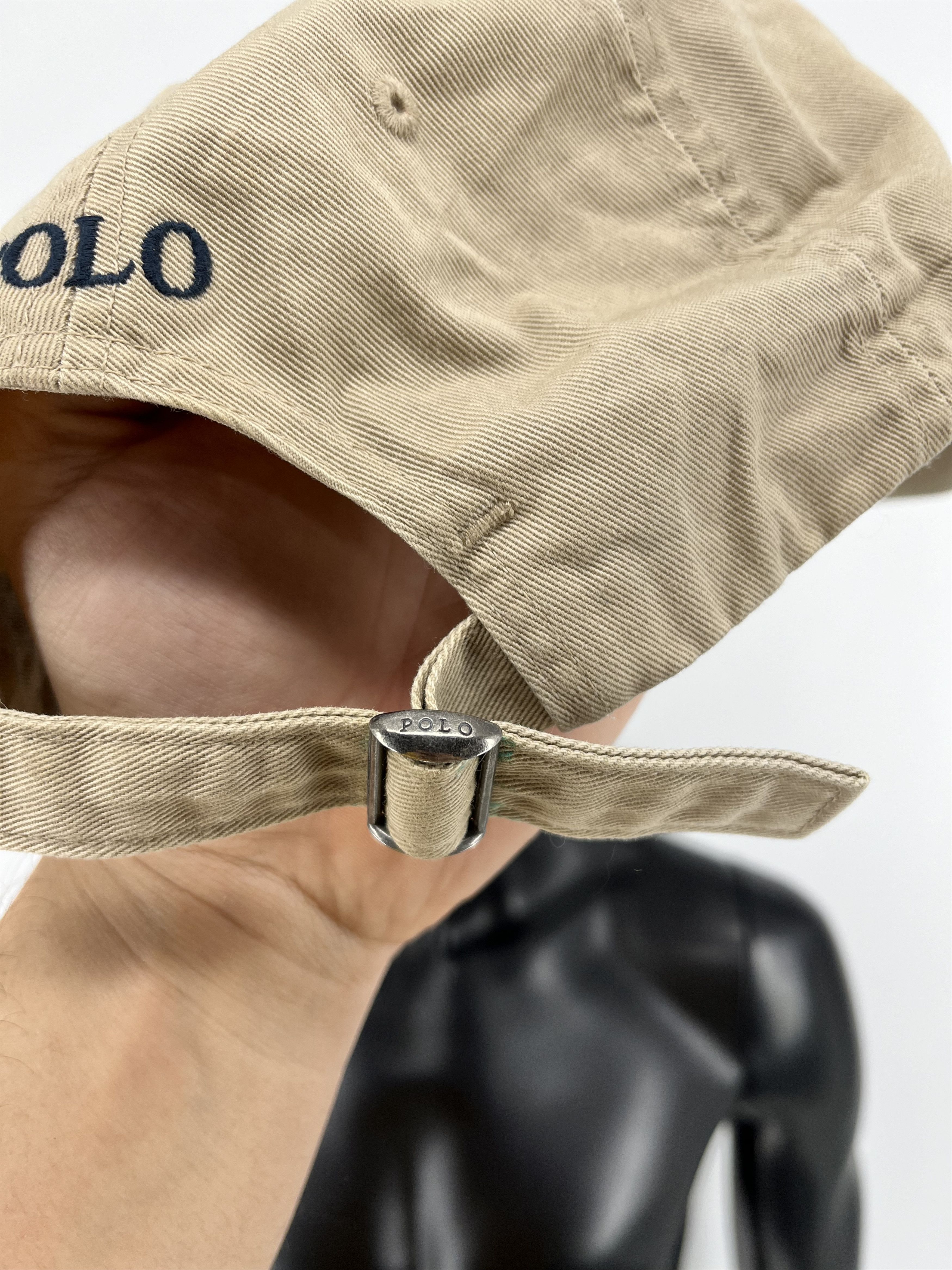 Polo Ralph Lauren Vintage Y2K Polo Ralph Lauren Beige Cotton Cap Size ONE SIZE - 5 Thumbnail