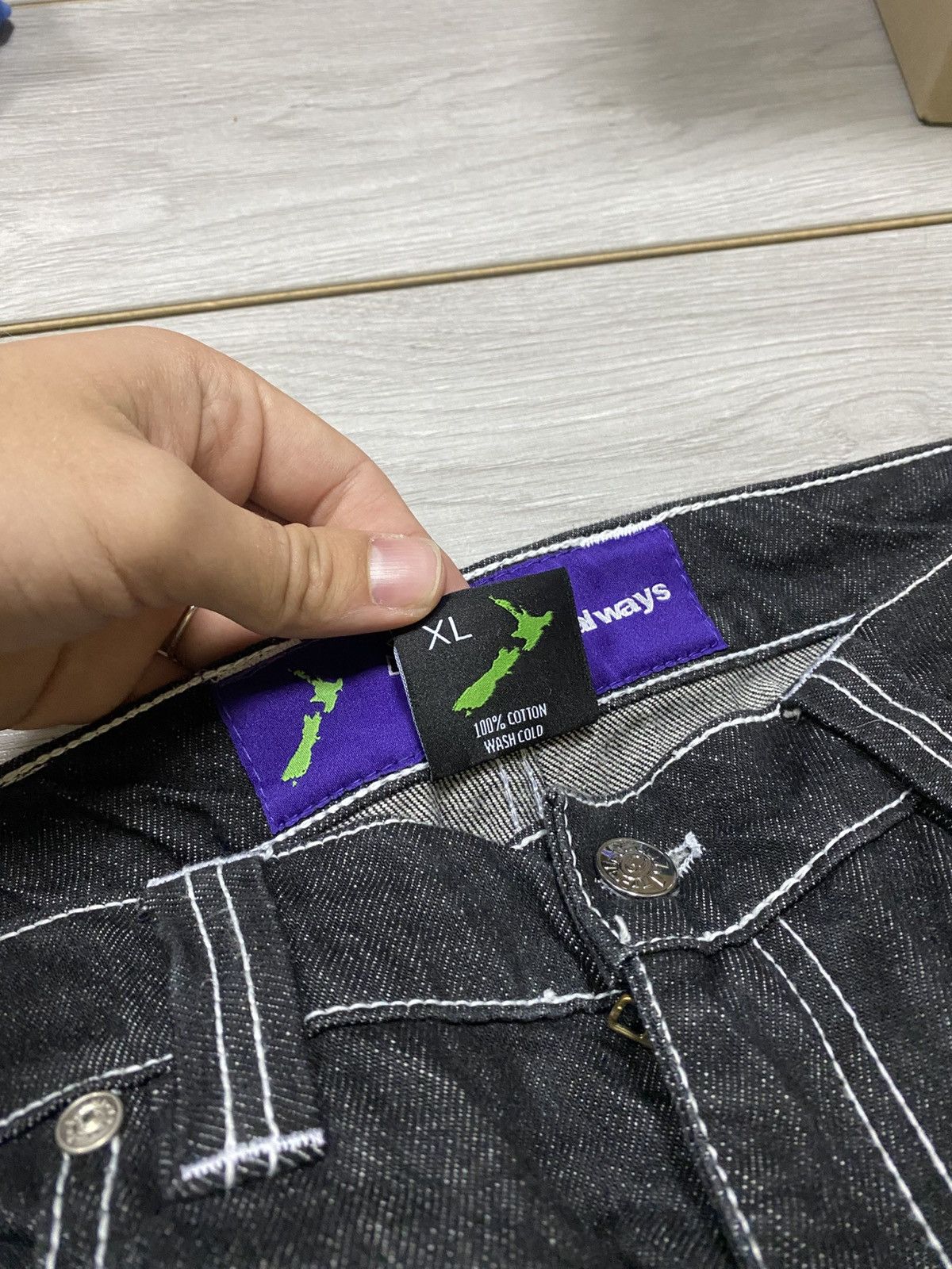 always do what you should do Adwysd washed black denim jeans rap pant Size US 34 / EU 50 - 8 Thumbnail