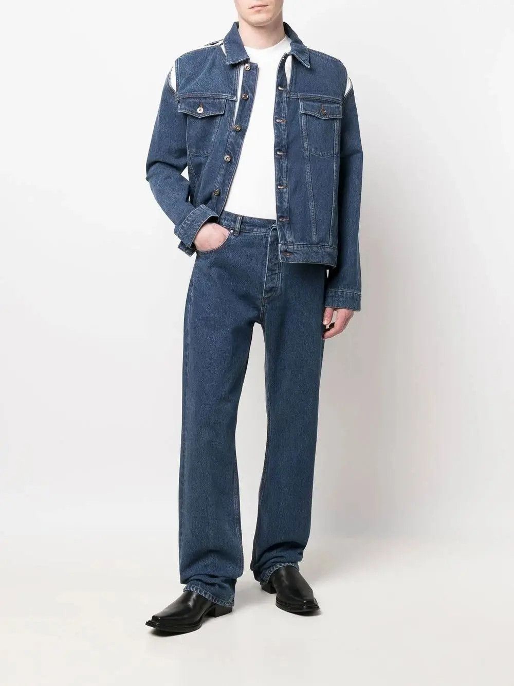 Y/Project o1mle0925 Classic Peep Show Denim Jacket in Blue Size US L / EU 52-54 / 3 - 2 Thumbnail