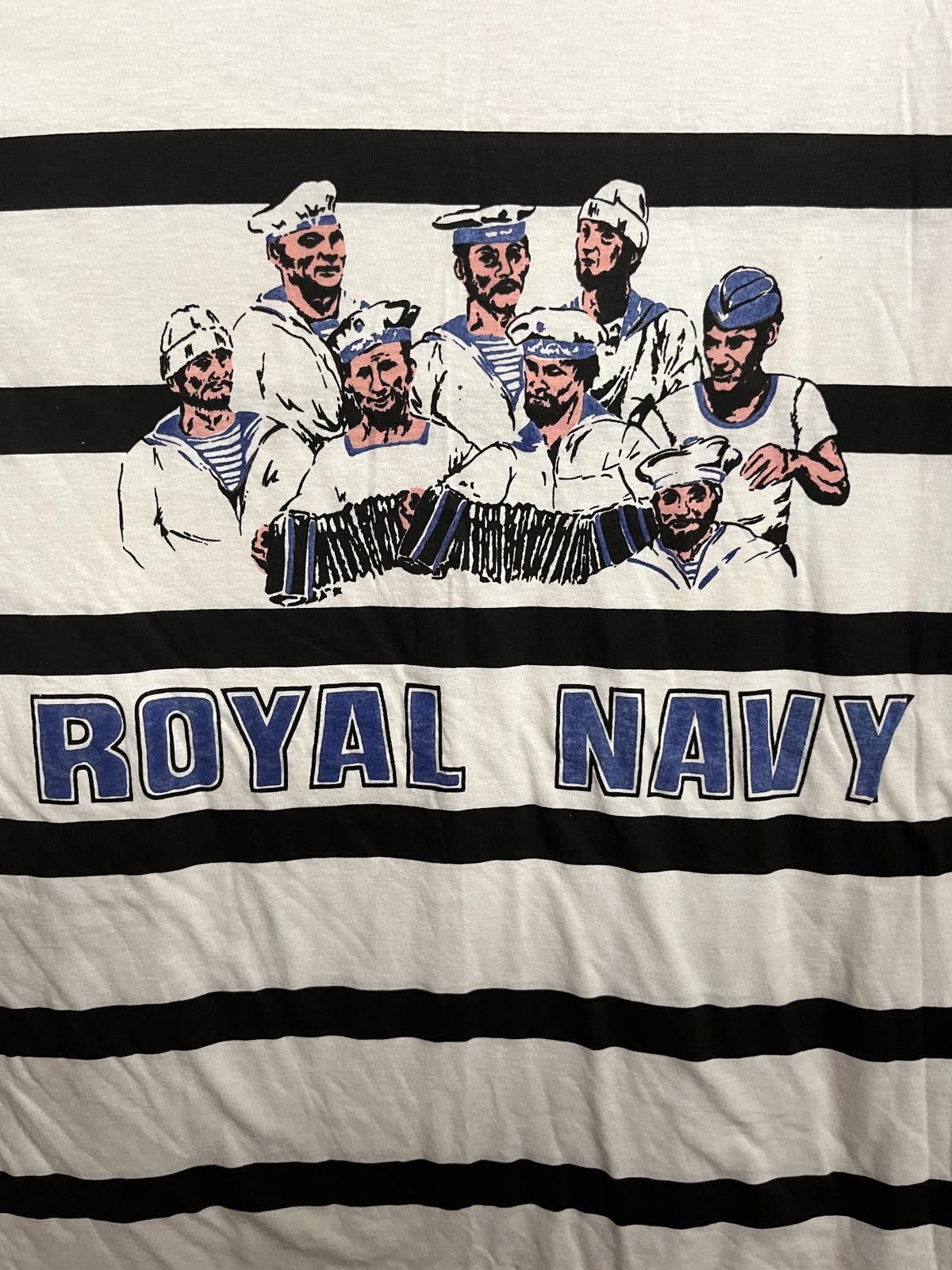 Designer Royal Navy Band T-shirt - Sailors Black White Striped Tee -M Size US M / EU 48-50 / 2 - 3 Thumbnail