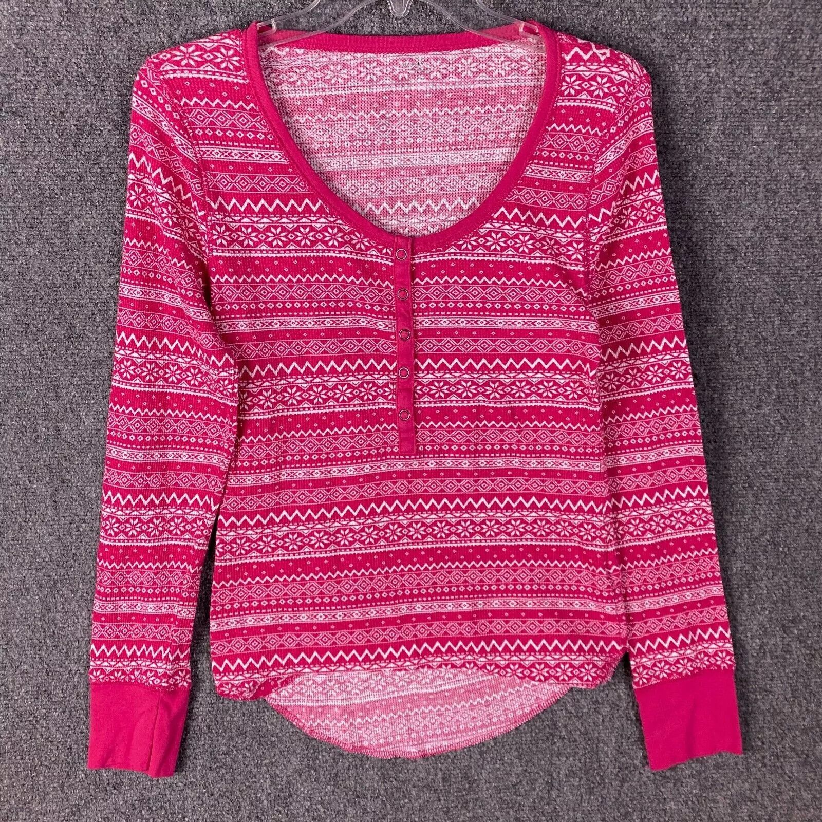 Old Navy Old Navy Pajama Top Women's Large Henley Snap Long Sleeve L Size L / US 10 / IT 46 - 1 Thumbnail