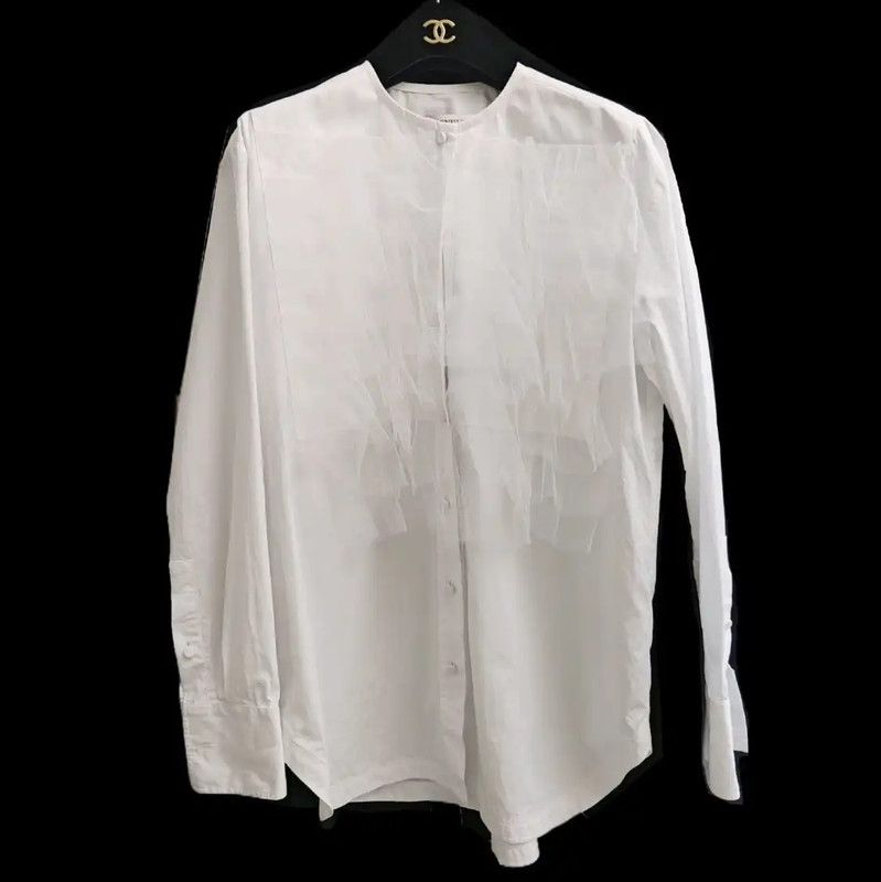 Valentino Valentino White Cotton Long Sleeve Shirt 0089 Size S / US 4 / IT 40 - 1 Thumbnail
